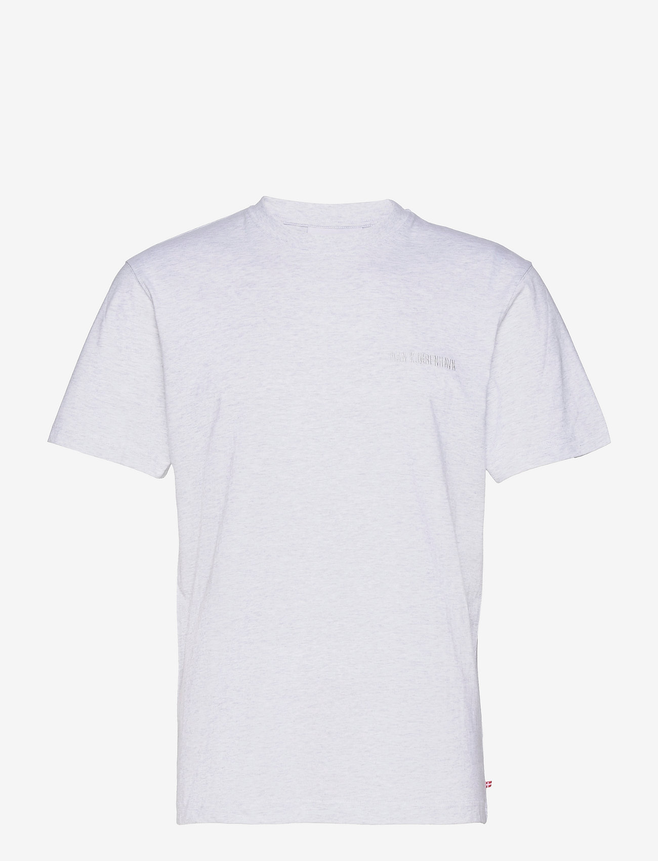 HAN Kjøbenhavn - Casual Tee Short Sleeve - podstawowe koszulki - light grey melange logo - 0