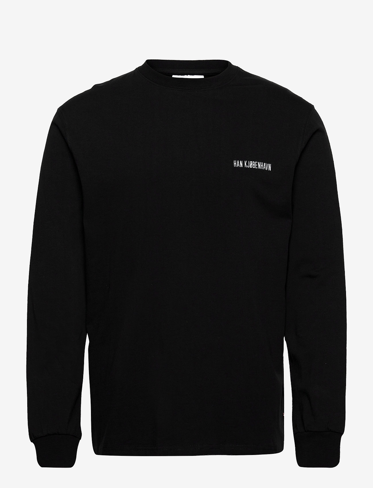 HAN Kjøbenhavn - Casual Tee Long Sleeve - basic skjorter - black logo - 0