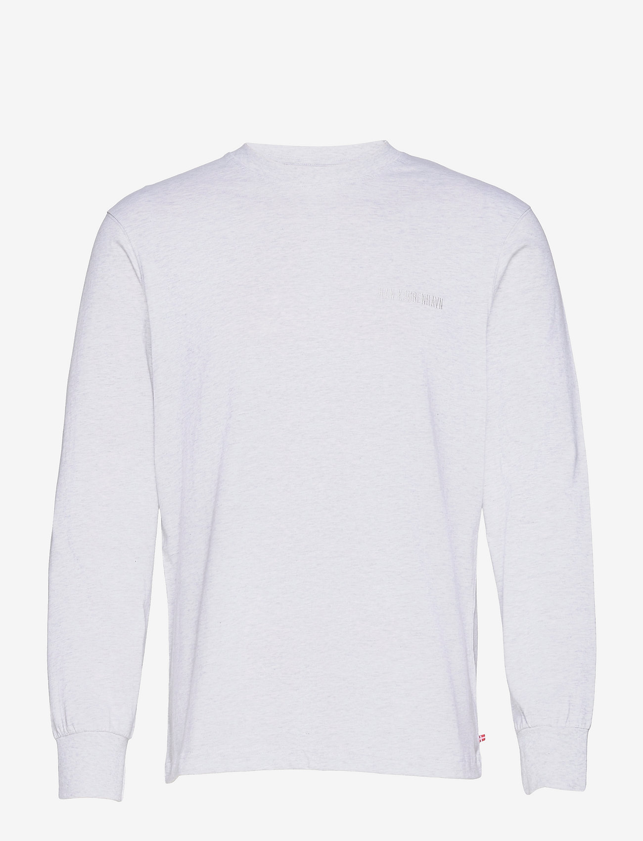 HAN Kjøbenhavn - Casual Tee Long Sleeve - langærmede t-shirts - light grey melange logo - 0