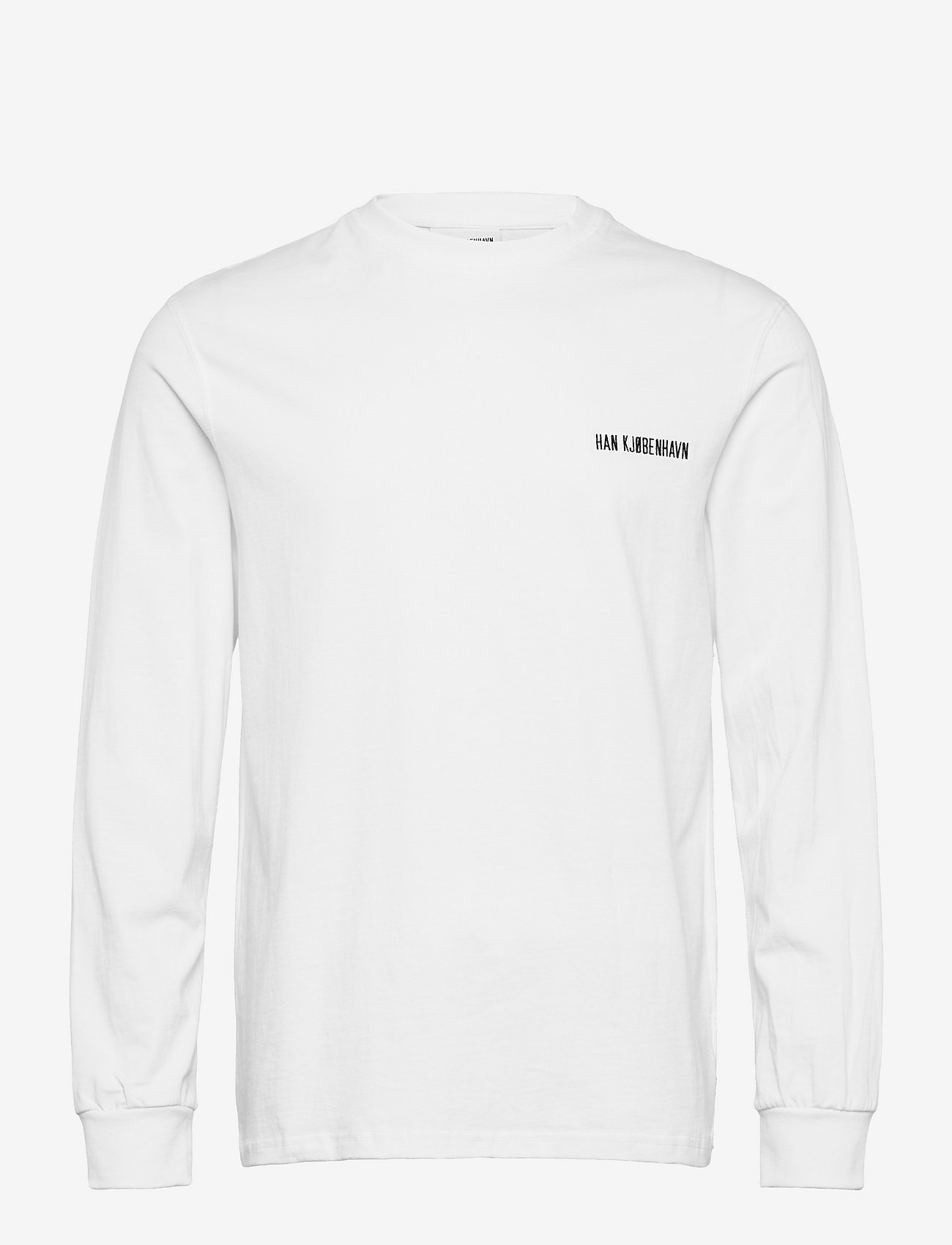 HAN Kjøbenhavn - Casual Tee Long Sleeve - tavalised t-särgid - white logo - 0