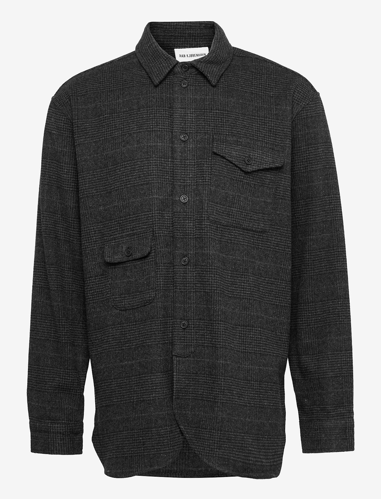 HAN Kjøbenhavn - Army Shirt - black grey check - 0