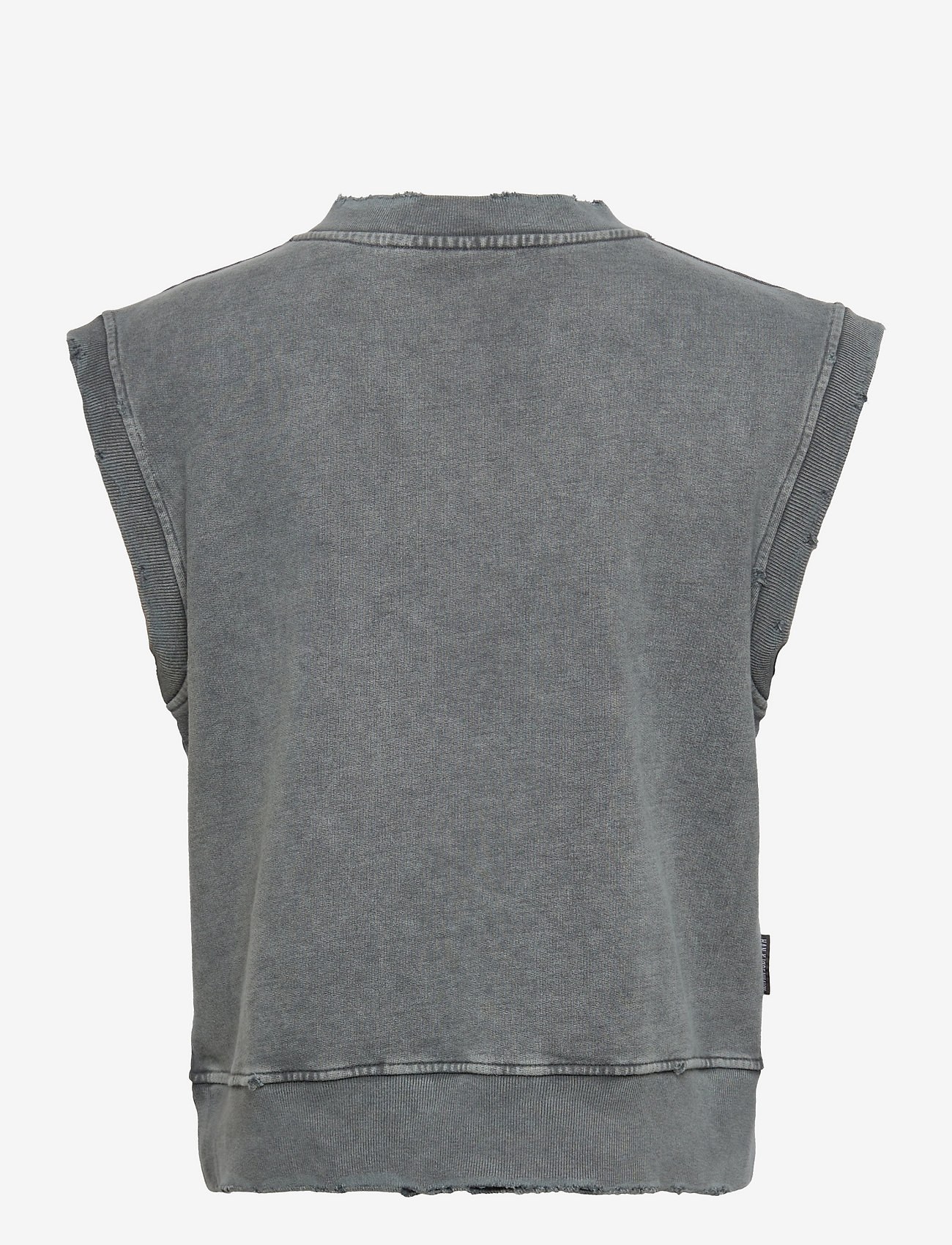 HAN Kjøbenhavn Clothing - Distressed Vest - distressed dark grey - 1