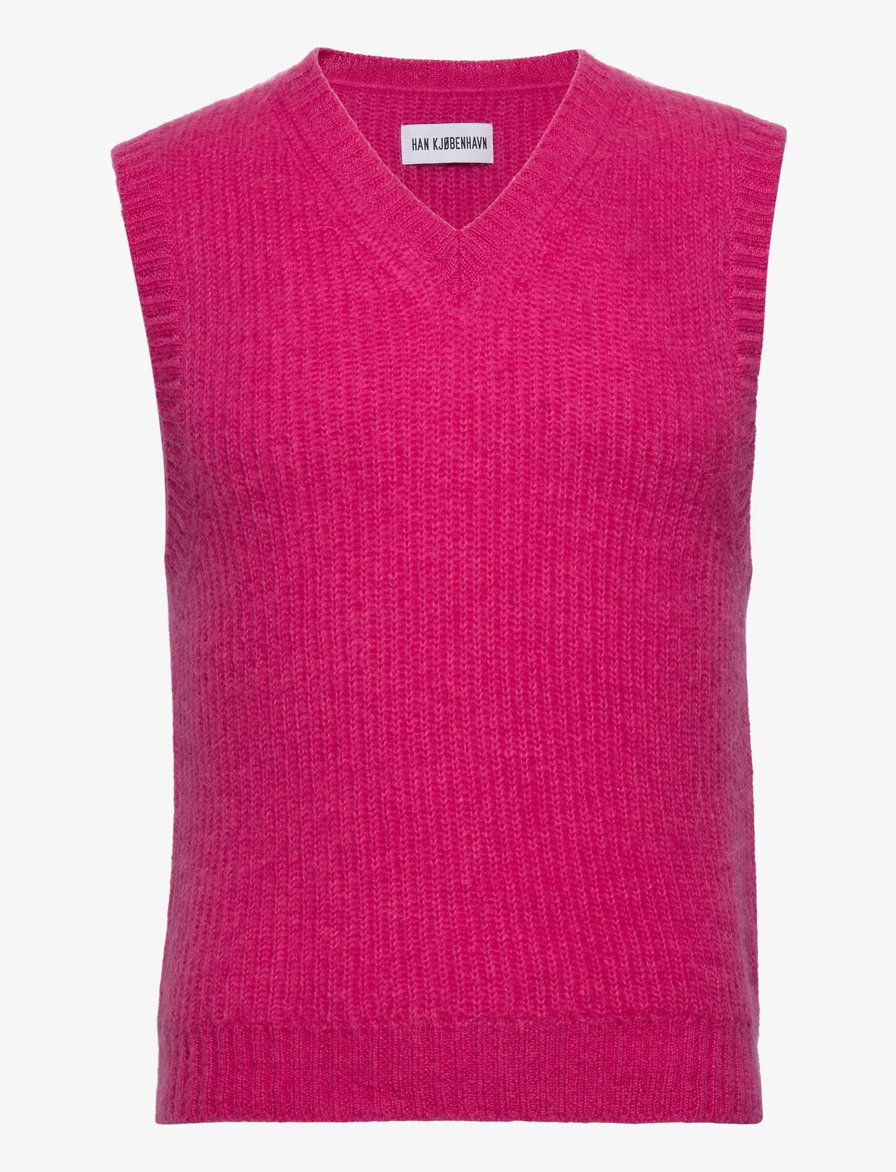 HAN Kjøbenhavn - Vest Knit - knitted vests - black magenta - 0