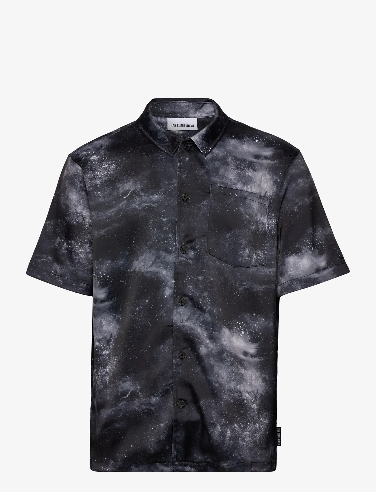 HAN Kjøbenhavn - Printed Summer Shirt Short Sleeve - short-sleeved shirts - grey - 0