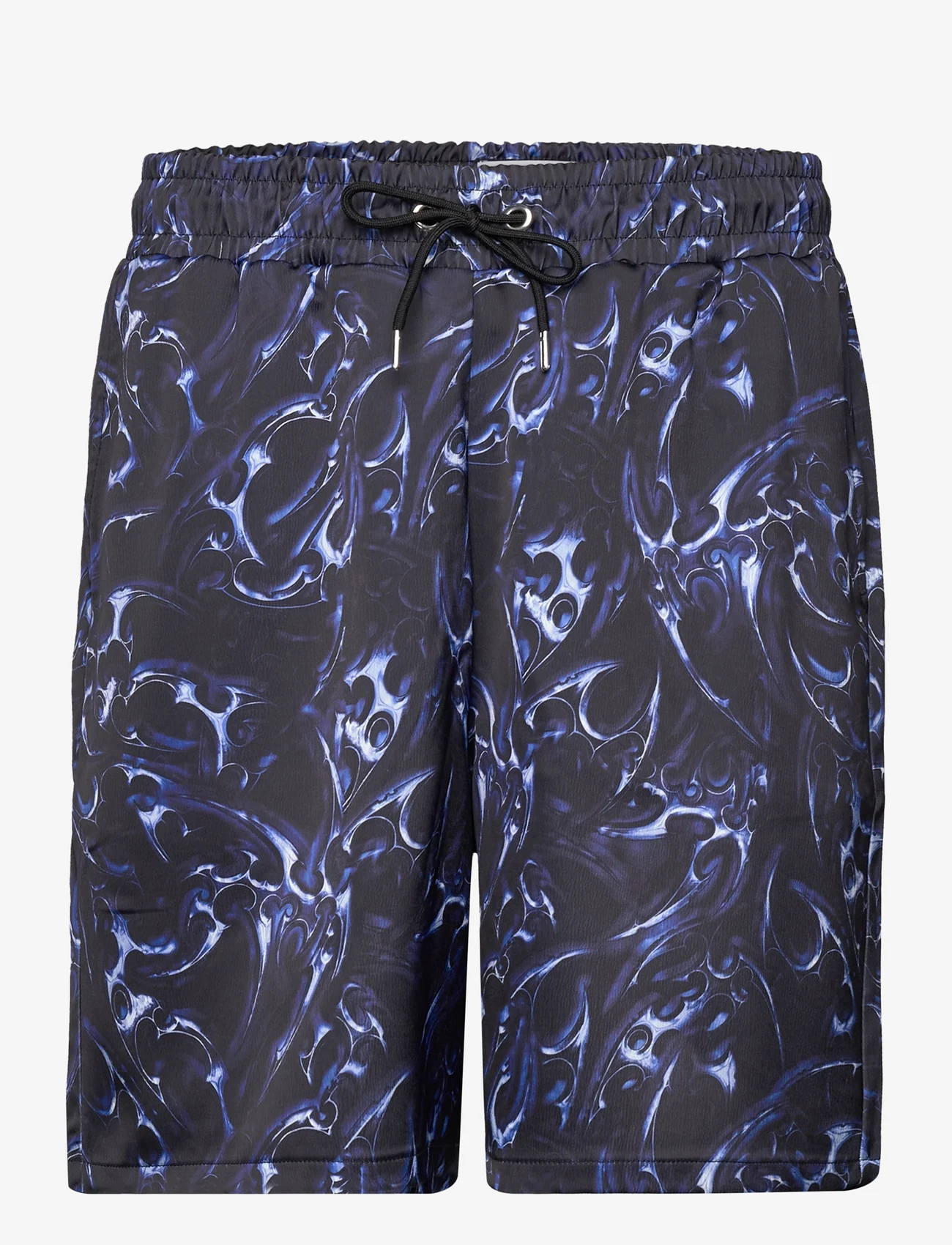 HAN Kjøbenhavn - Chrome Tribal Printed Track Shorts - casual shorts - blue - 0