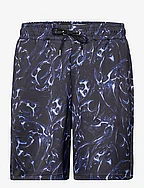 Chrome Tribal Printed Track Shorts - BLUE