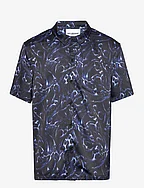 Chrome Tribal Printed Summer Shirt - BLUE