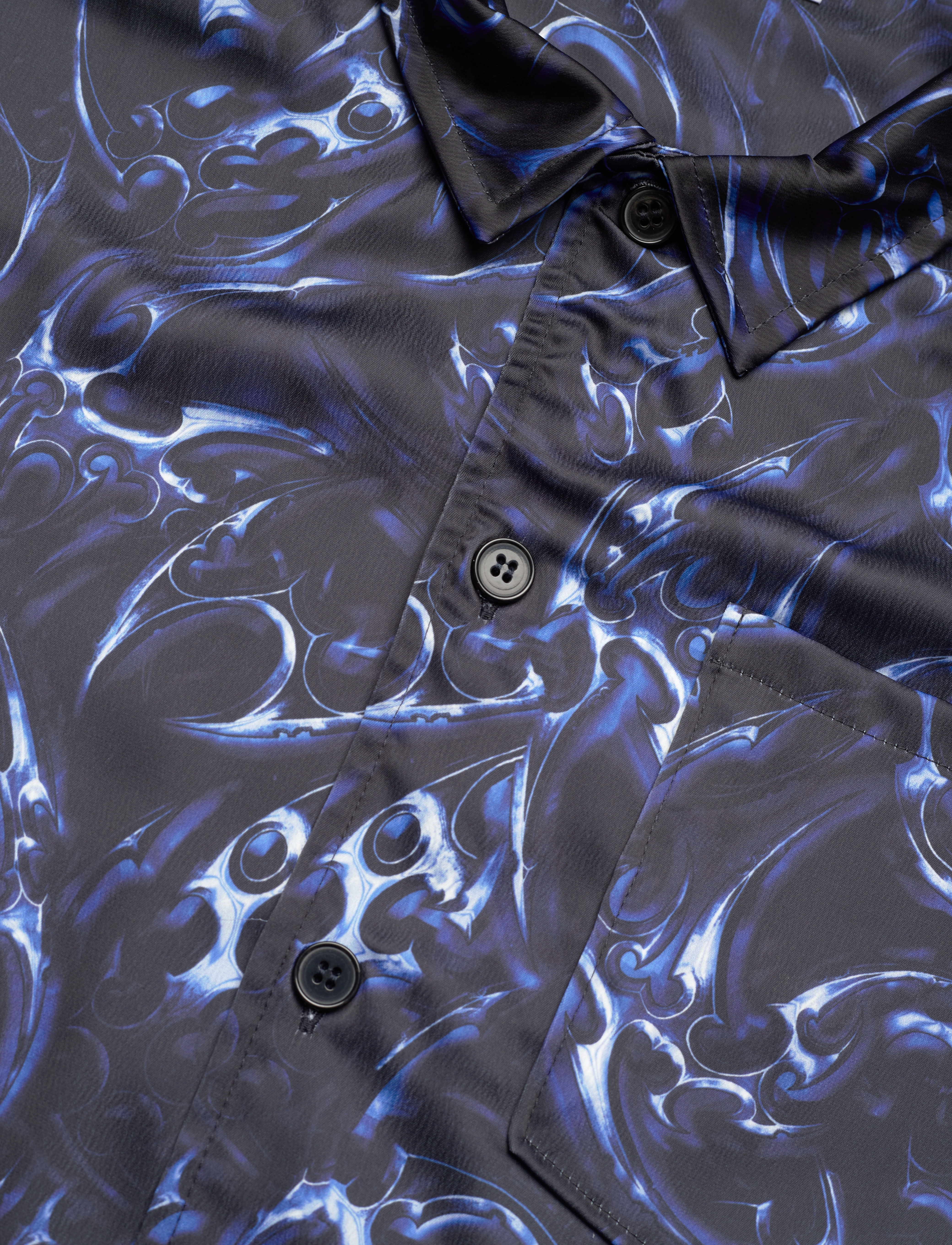 HAN Kjøbenhavn - Chrome Tribal Printed Summer Shirt - blue - 3