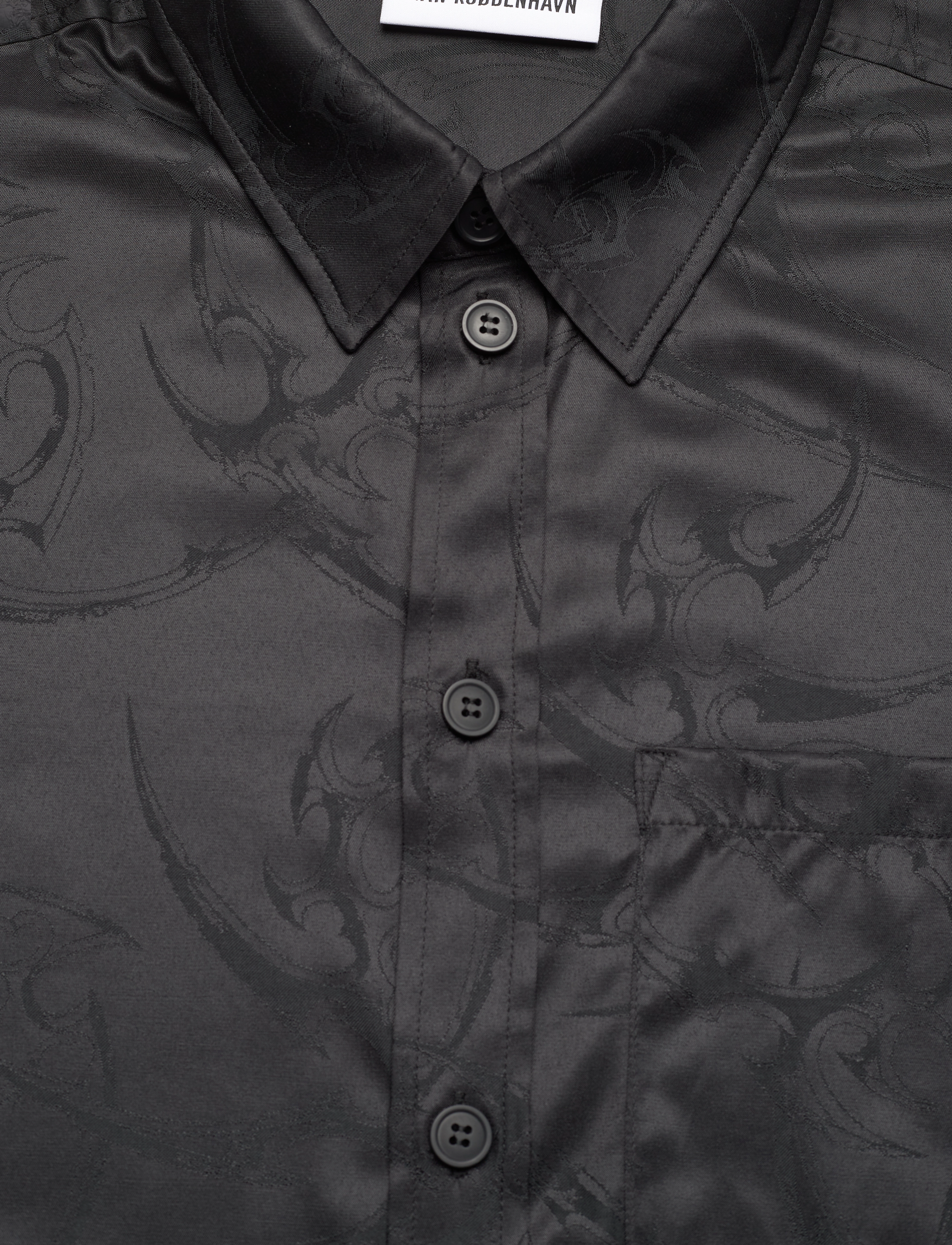 HAN Kjøbenhavn - Jacquard Boxy Shirt - black - 2