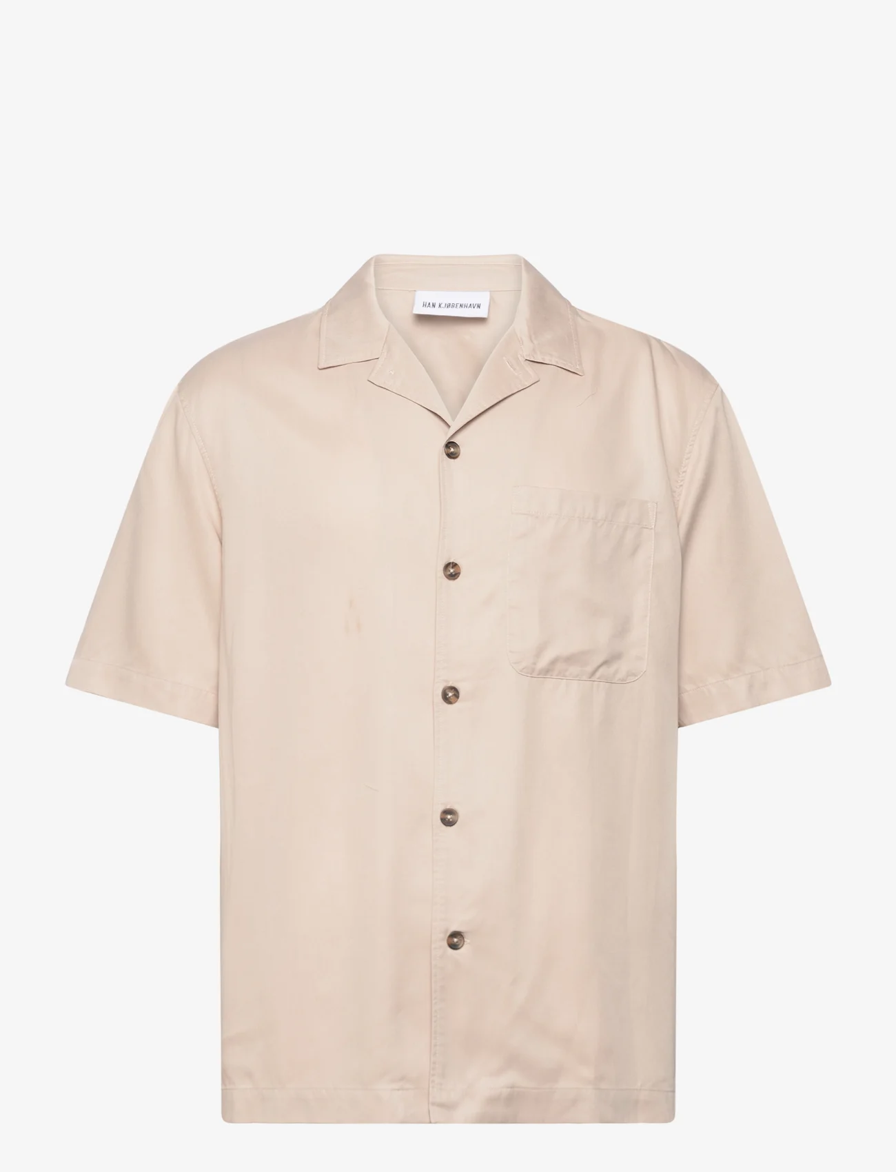 HAN Kjøbenhavn - Tencel Summer Shirt - short-sleeved t-shirts - sand - 0