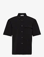 Nylon Short Sleeve Shirt - BLACK