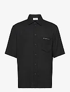 Fluid Script Logo Short Sleeve Shirt - BLACK