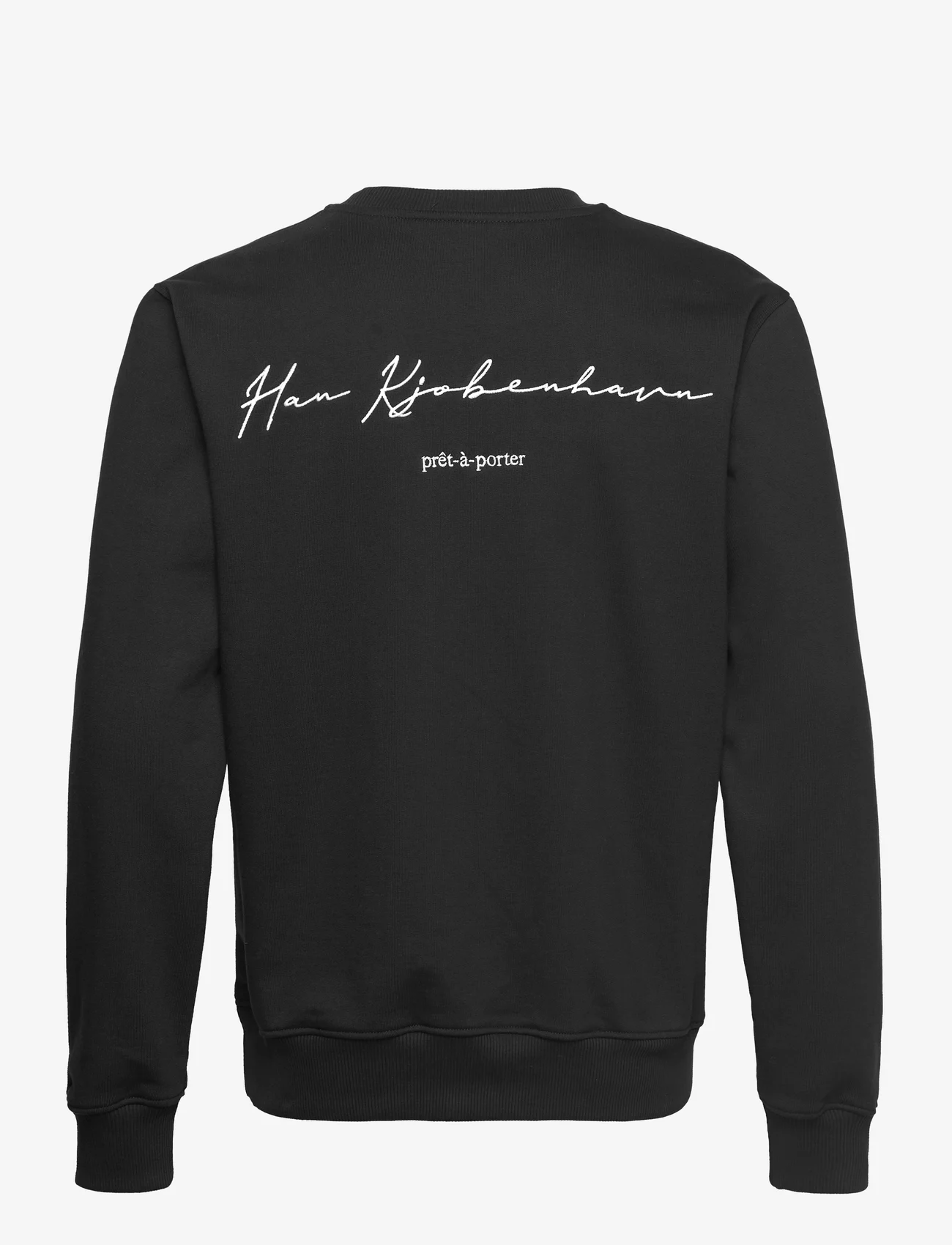 HAN Kjøbenhavn - Script Logo Regular Crewneck - medvilniniai megztiniai - black - 1
