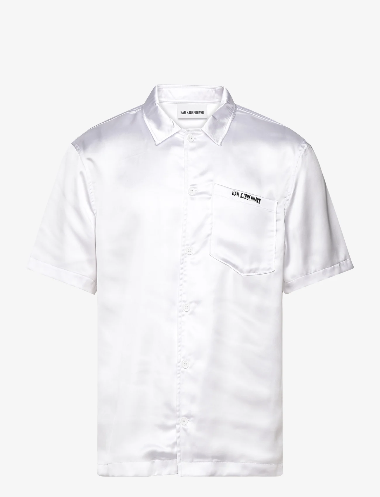 HAN Kjøbenhavn - Logo Camp-Collar Shirt - krótki rękaw - white - 0