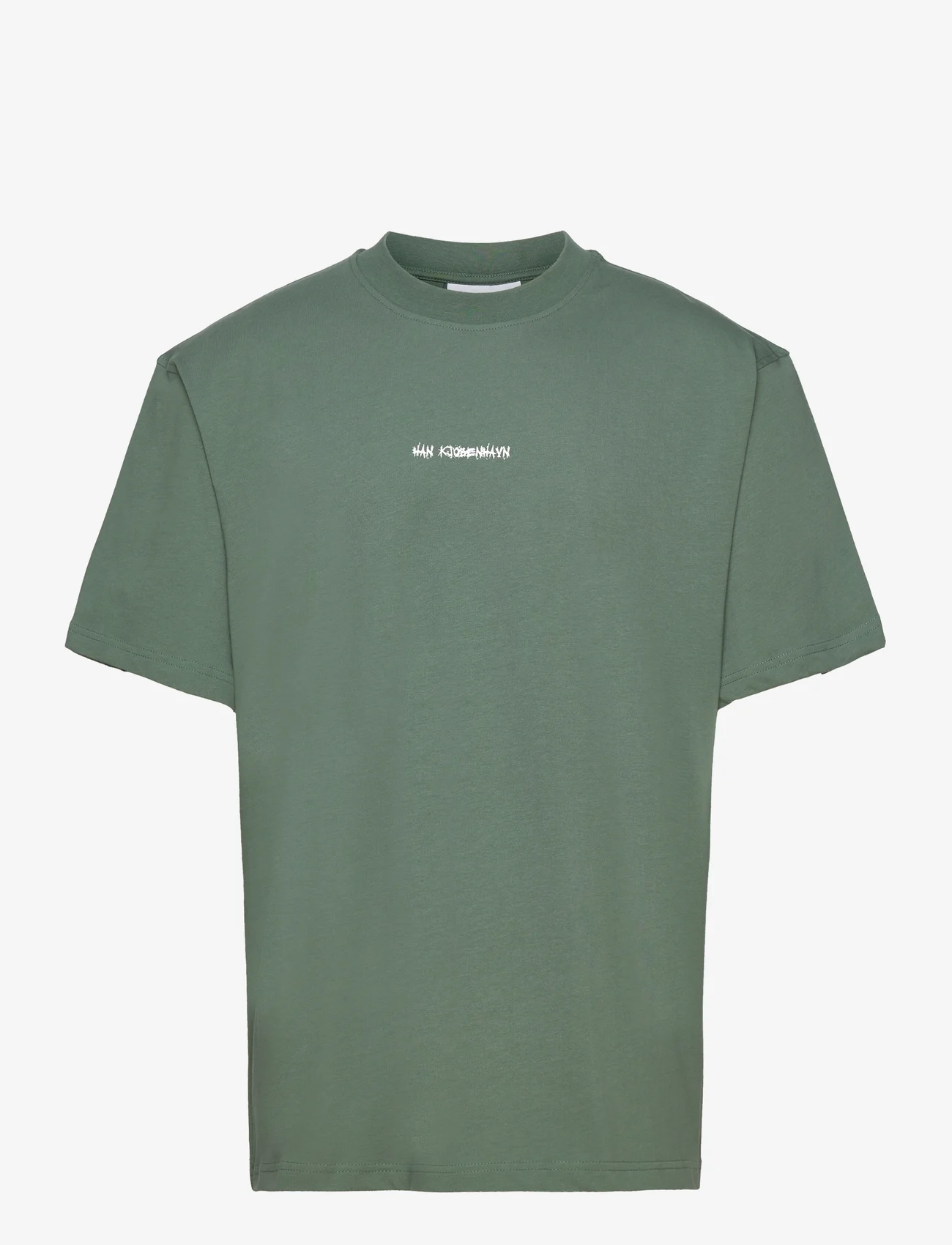 HAN Kjøbenhavn - Boxy Tee S/S Artwork - basic t-shirts - dusty green - 0