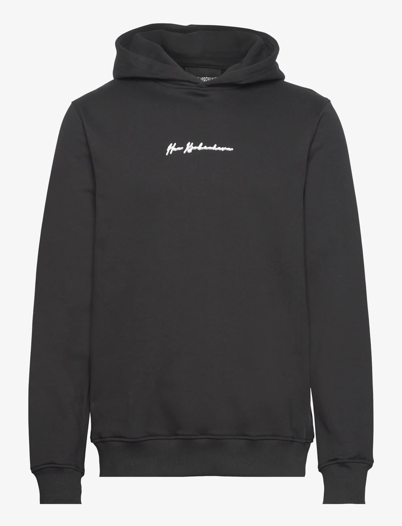 HAN Kjøbenhavn - Shadow Script Regular Hoodie - džemperiai su gobtuvu - black - 0