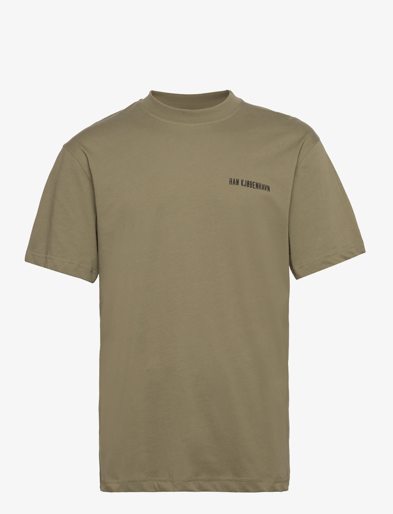 HAN Kjøbenhavn - Script Logo Boxy S/S Tee - marškinėliai trumpomis rankovėmis - army green - 0