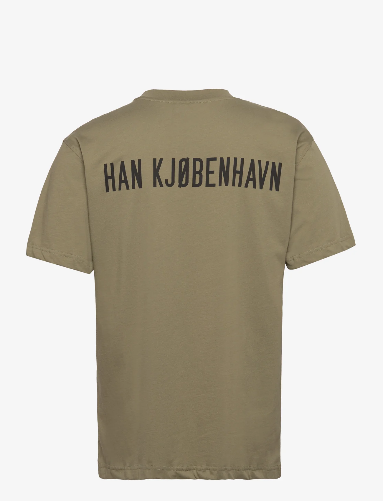 HAN Kjøbenhavn - Script Logo Boxy S/S Tee - kortermede t-skjorter - army green - 1