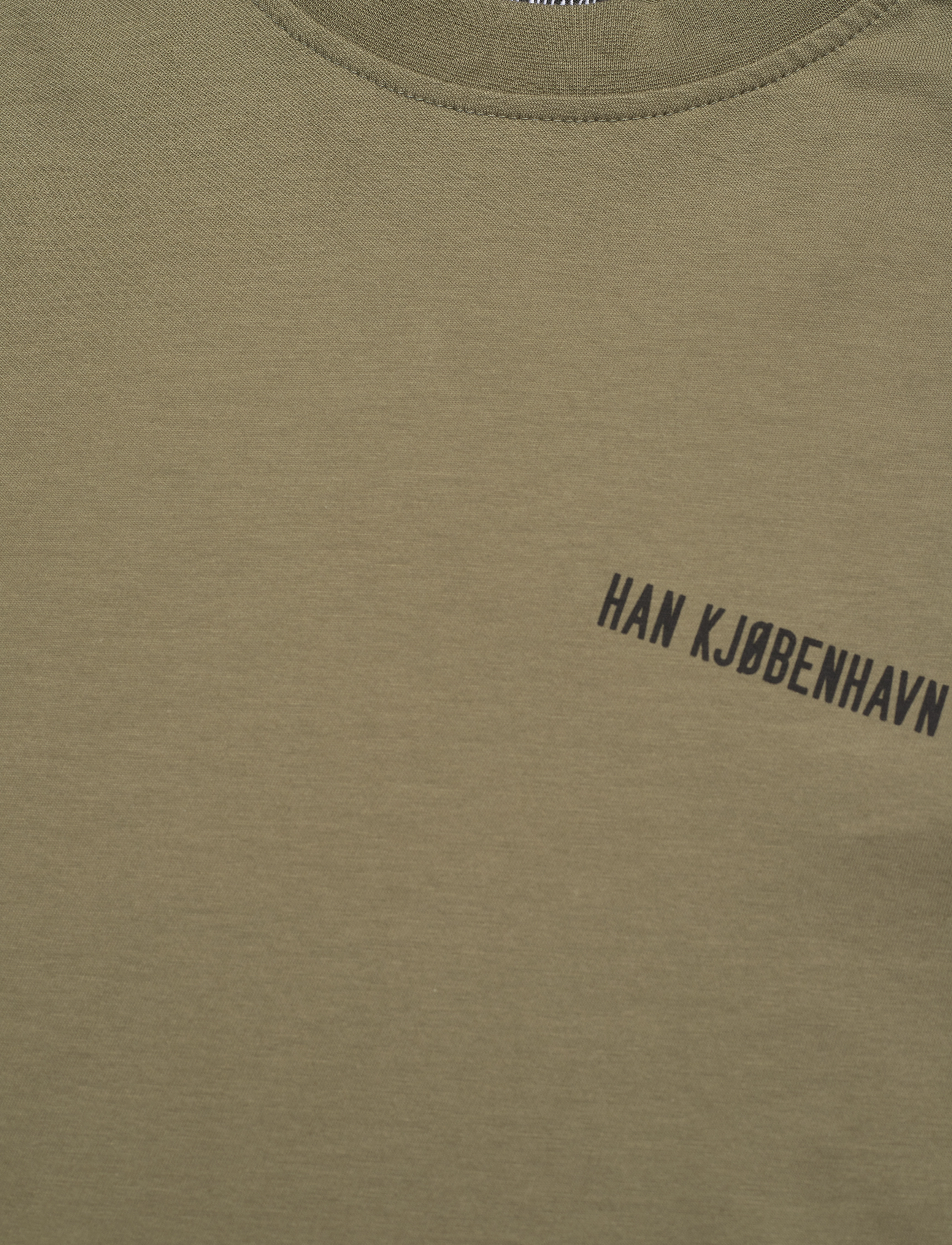 HAN Kjøbenhavn - Script Logo Boxy S/S Tee - army green - 2