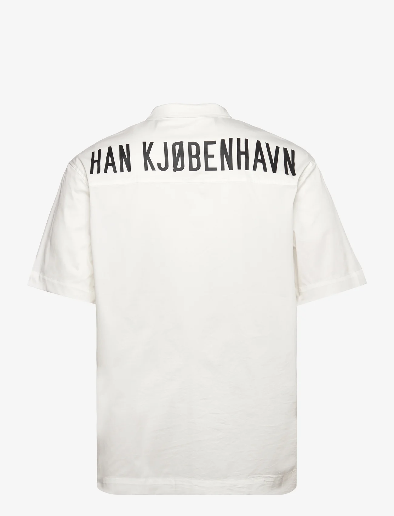 HAN Kjøbenhavn - Logo Camp-Collar Shirt - krekli ar īsām piedurknēm - white - 1