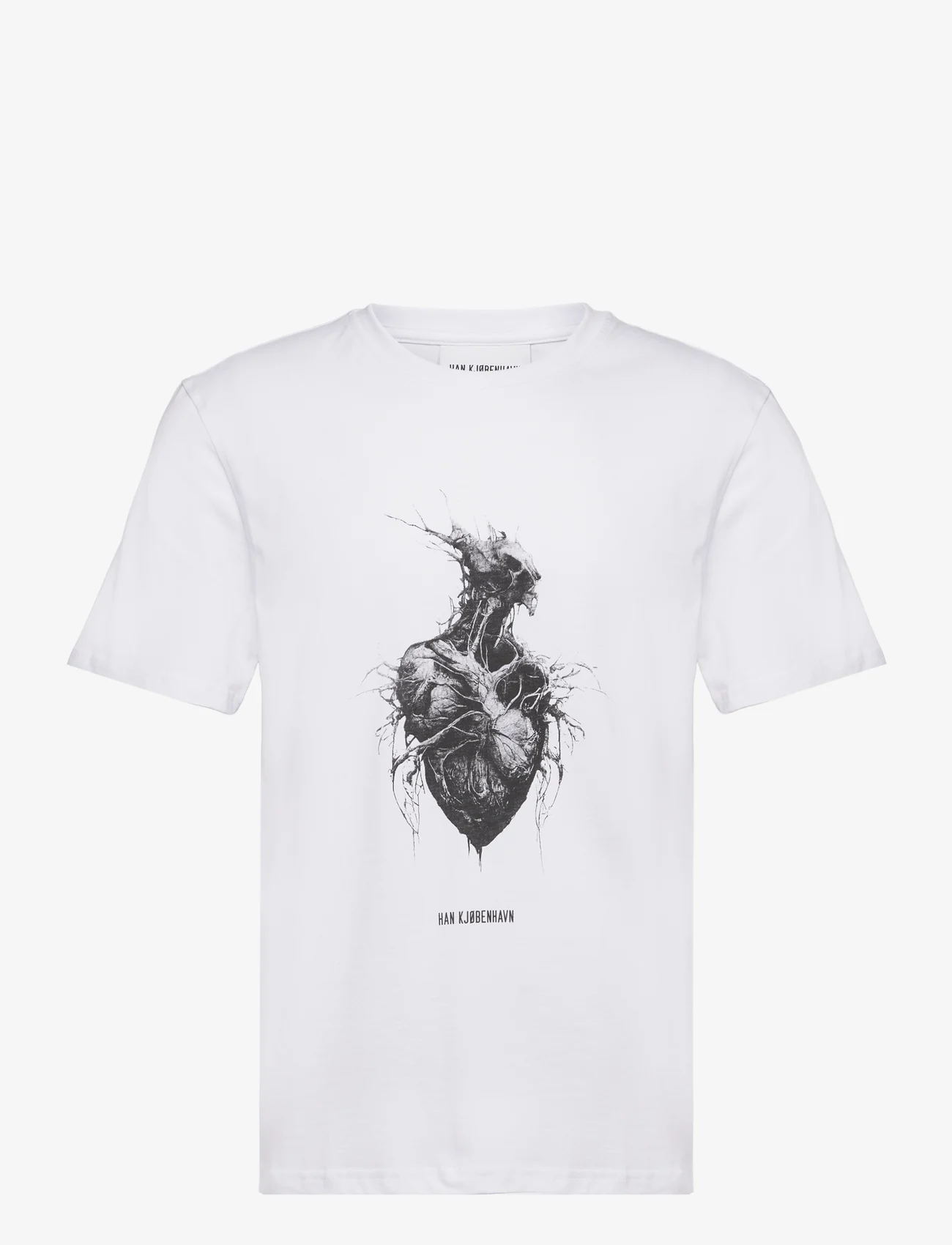 HAN Kjøbenhavn - Heart Monster Regular Tee S/S - kortærmede t-shirts - optic white - 0