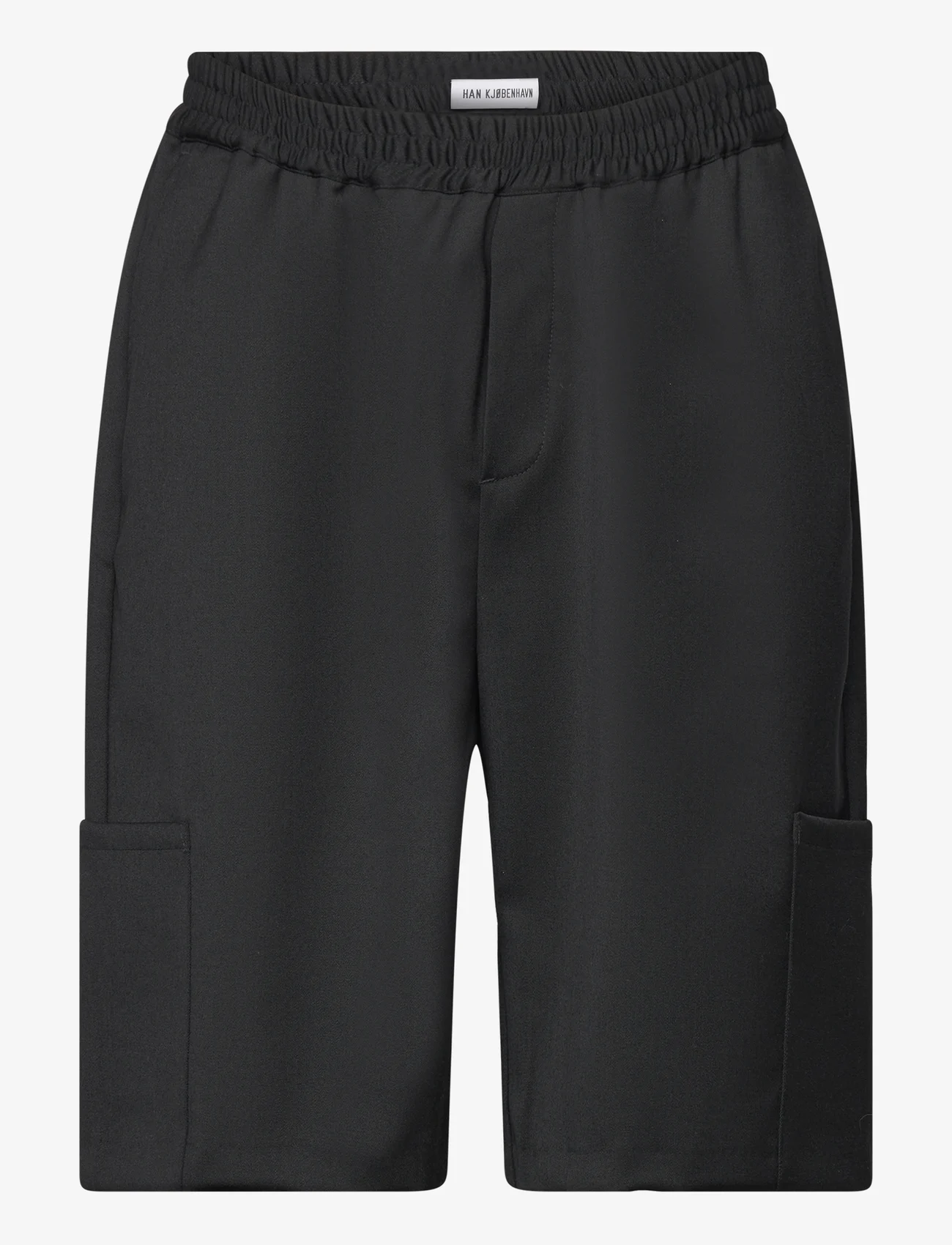 HAN Kjøbenhavn - Wool Elasticated Wide Leg Shorts - lühikesed püksid - black - 0