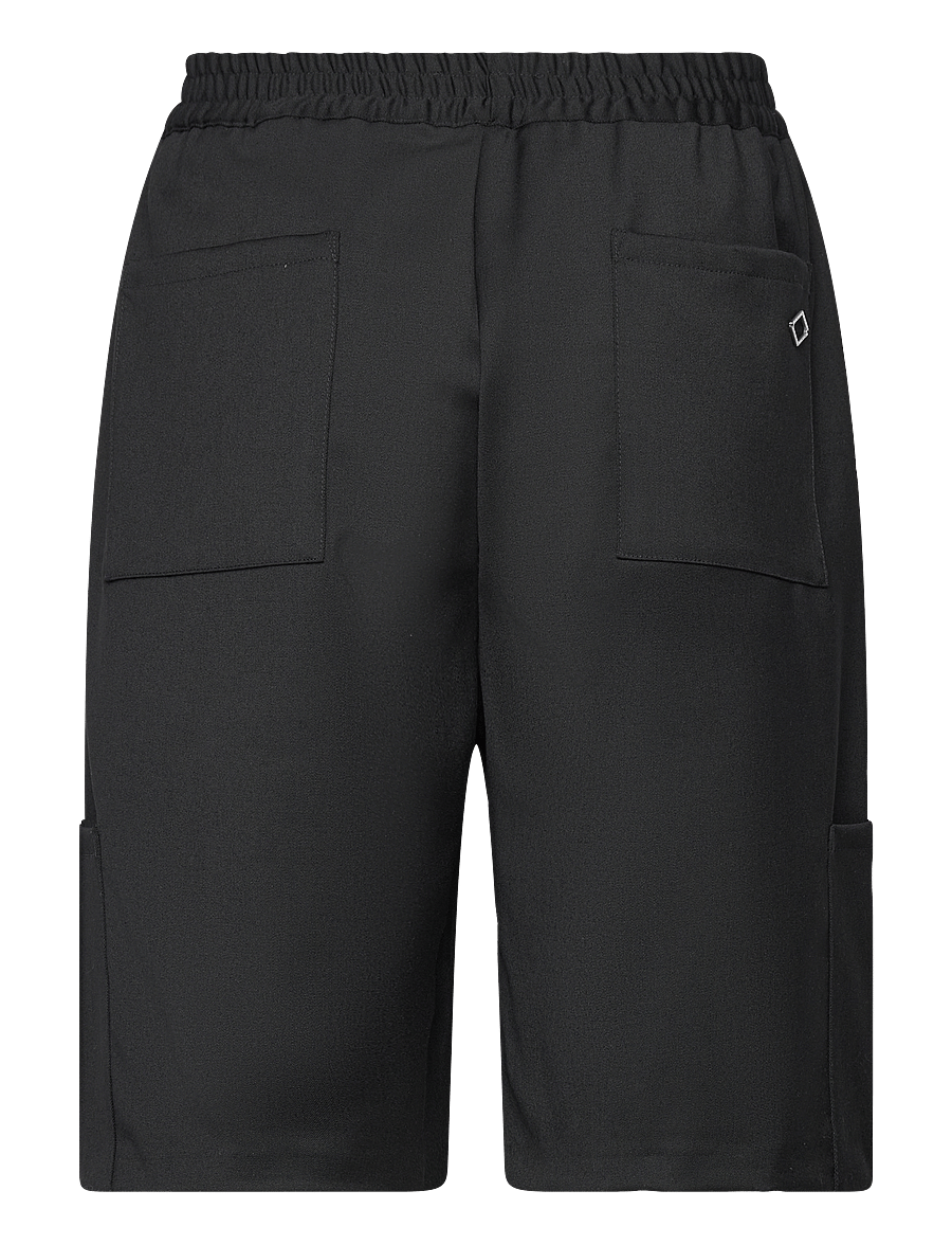 HAN Kjøbenhavn - Wool Elasticated Wide Leg Shorts - cargo shorts - black - 1
