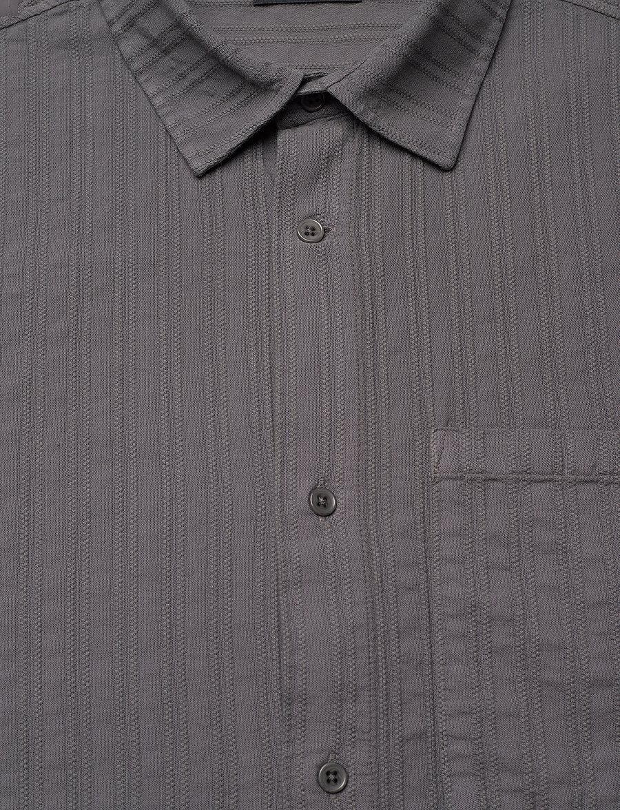 HAN Kjøbenhavn - Relaxed Striped Shirt - vabaajasärgid - warm dark grey - 2