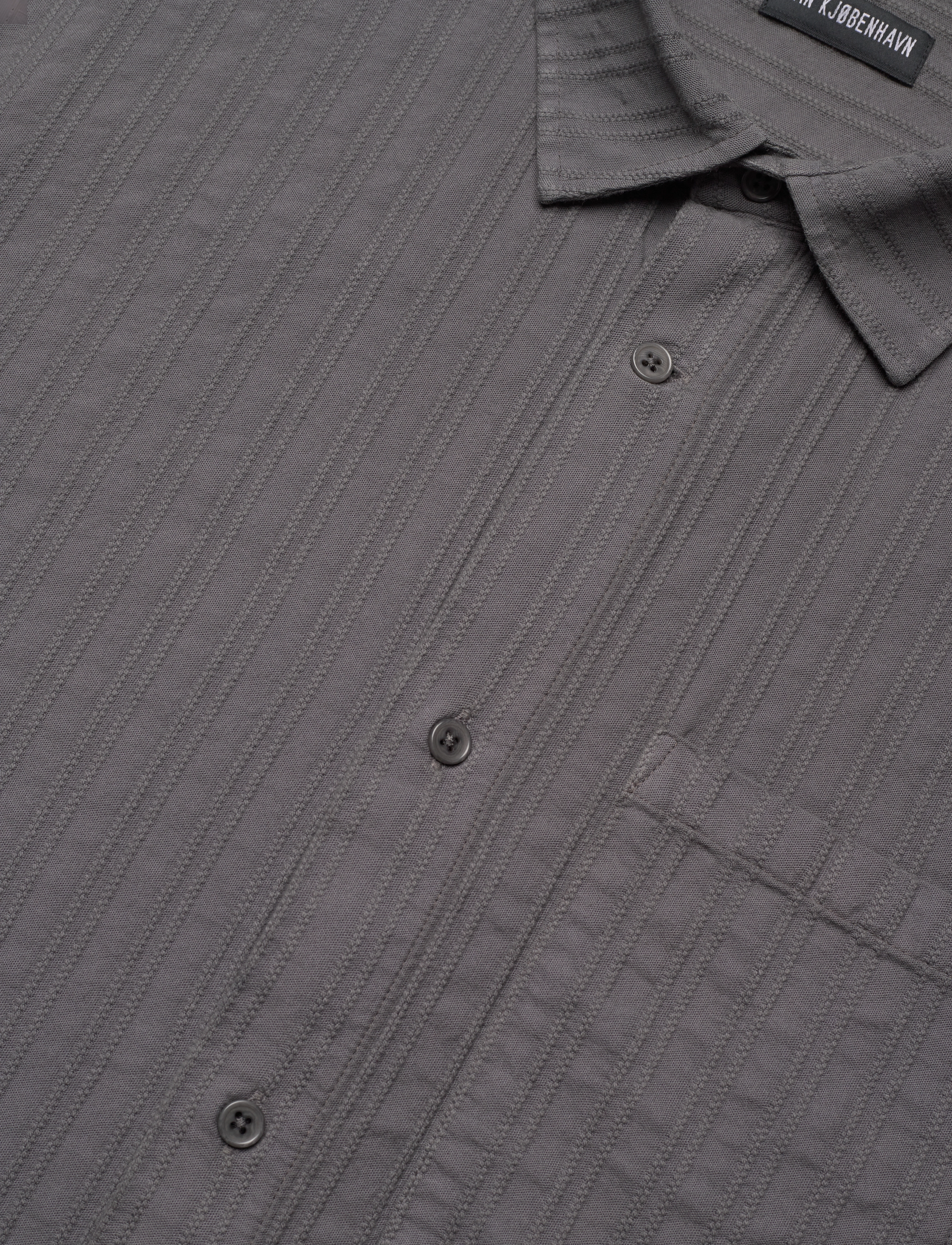 HAN Kjøbenhavn - Relaxed Striped Shirt - vabaajasärgid - warm dark grey - 3