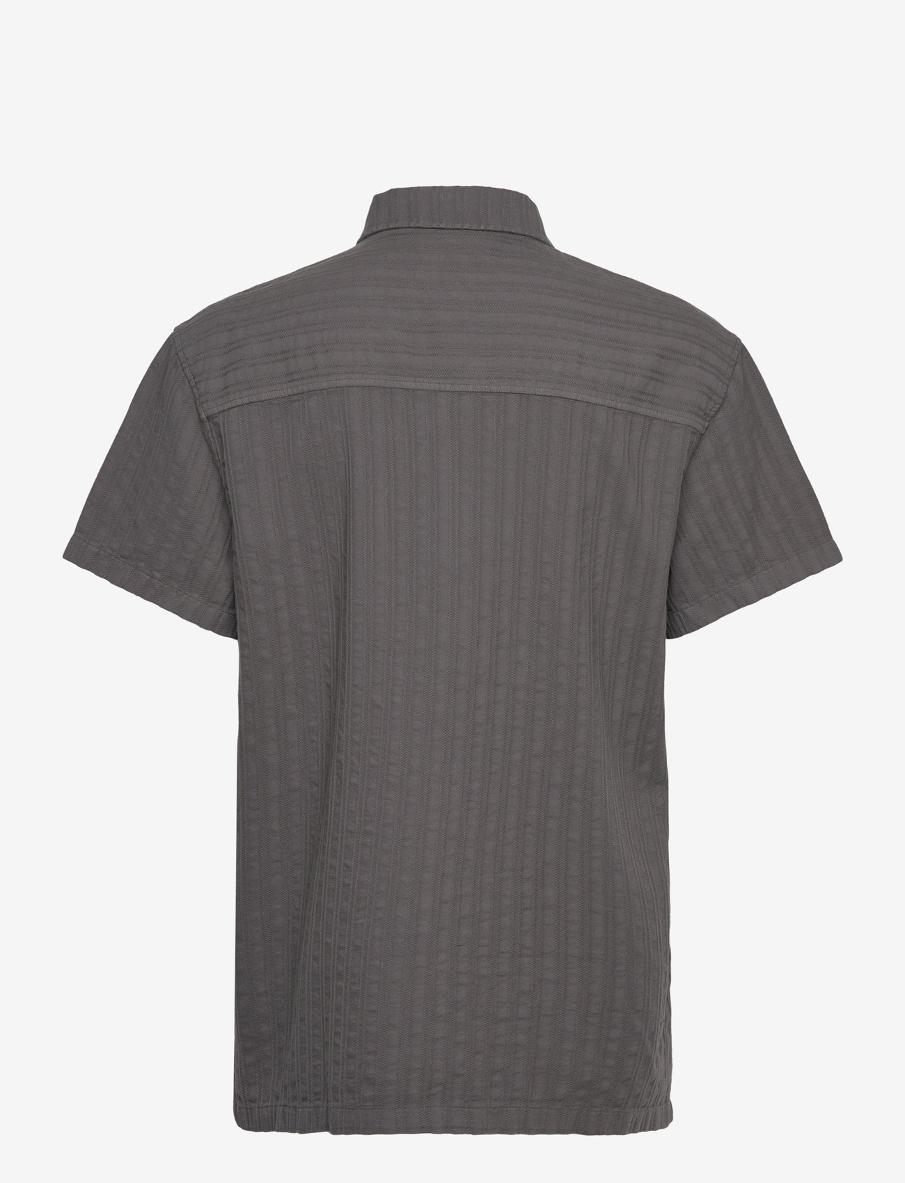 HAN Kjøbenhavn - Relaxed Striped Shirt SS - kortærmede skjorter - dark grey - 1