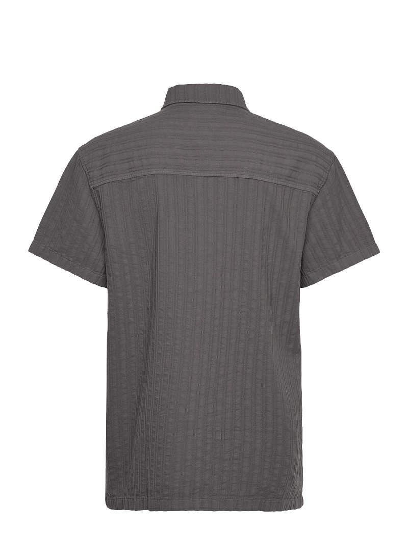 HAN Kjøbenhavn - Relaxed Striped Shirt SS - kortærmede skjorter - dark grey - 1