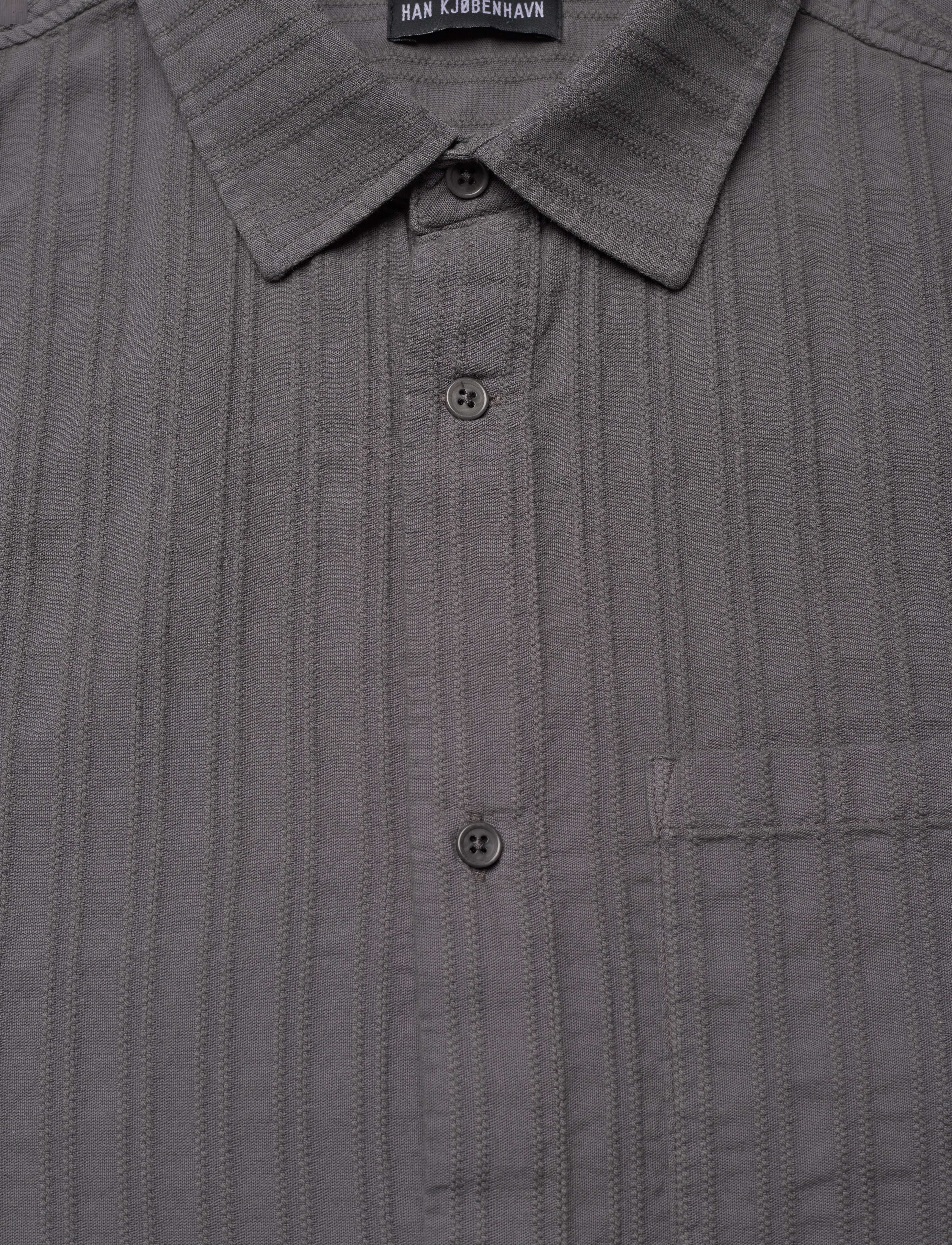 HAN Kjøbenhavn - Relaxed Striped Shirt SS - chemises à manches courtes - dark grey - 2