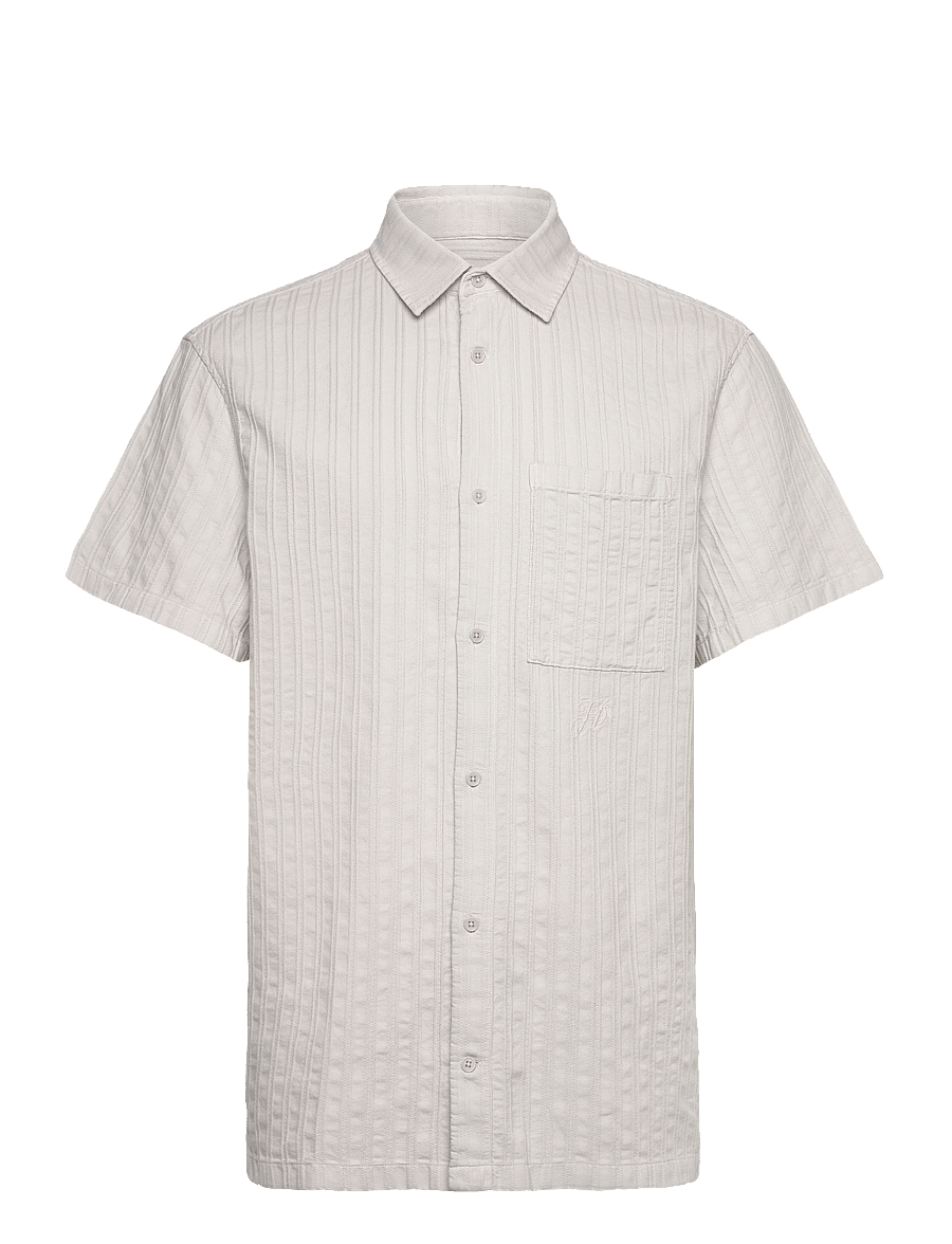 HAN Kjøbenhavn - Relaxed Striped Shirt SS - chemises à manches courtes - light grey - 0