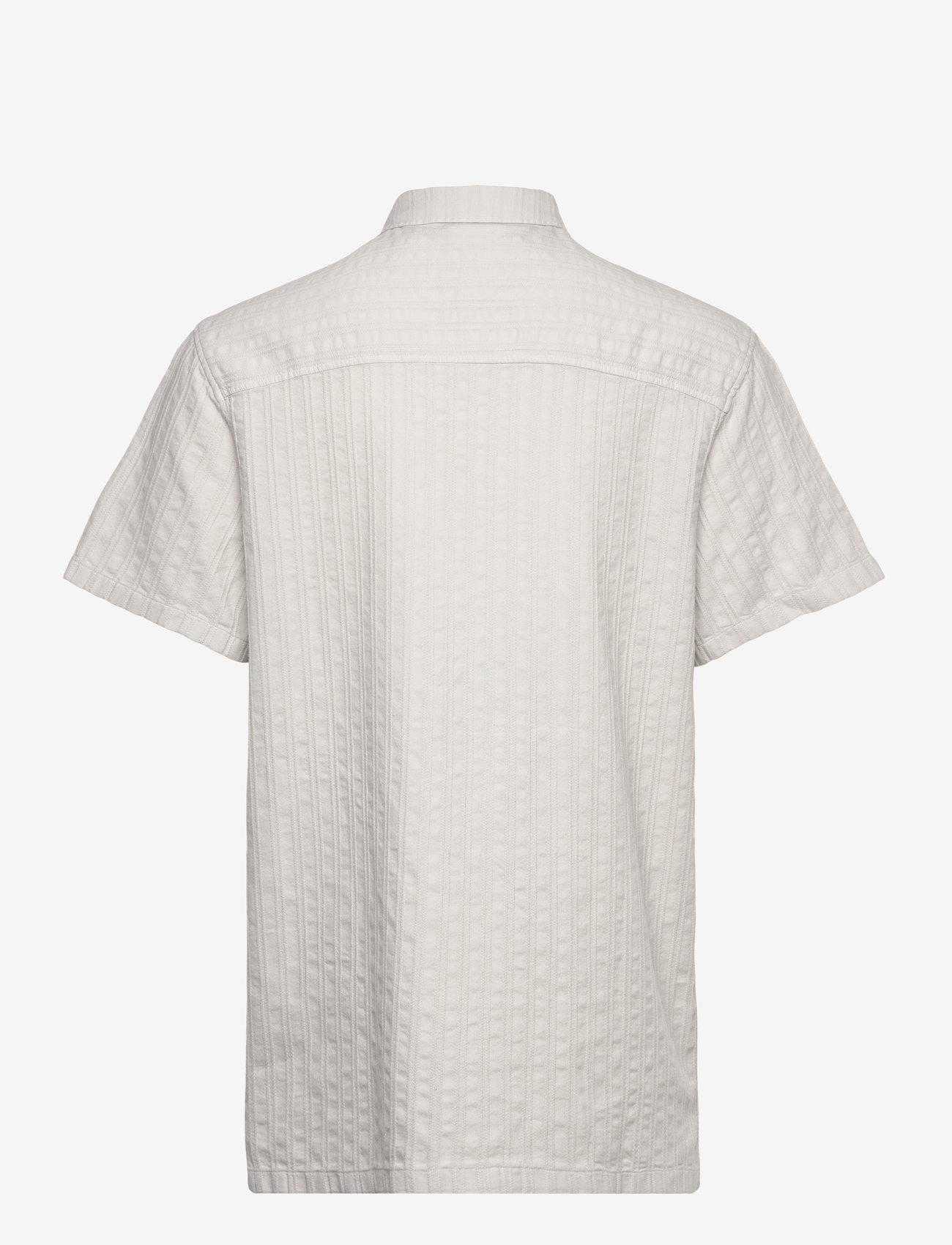 HAN Kjøbenhavn - Relaxed Striped Shirt SS - kortærmede skjorter - light grey - 1