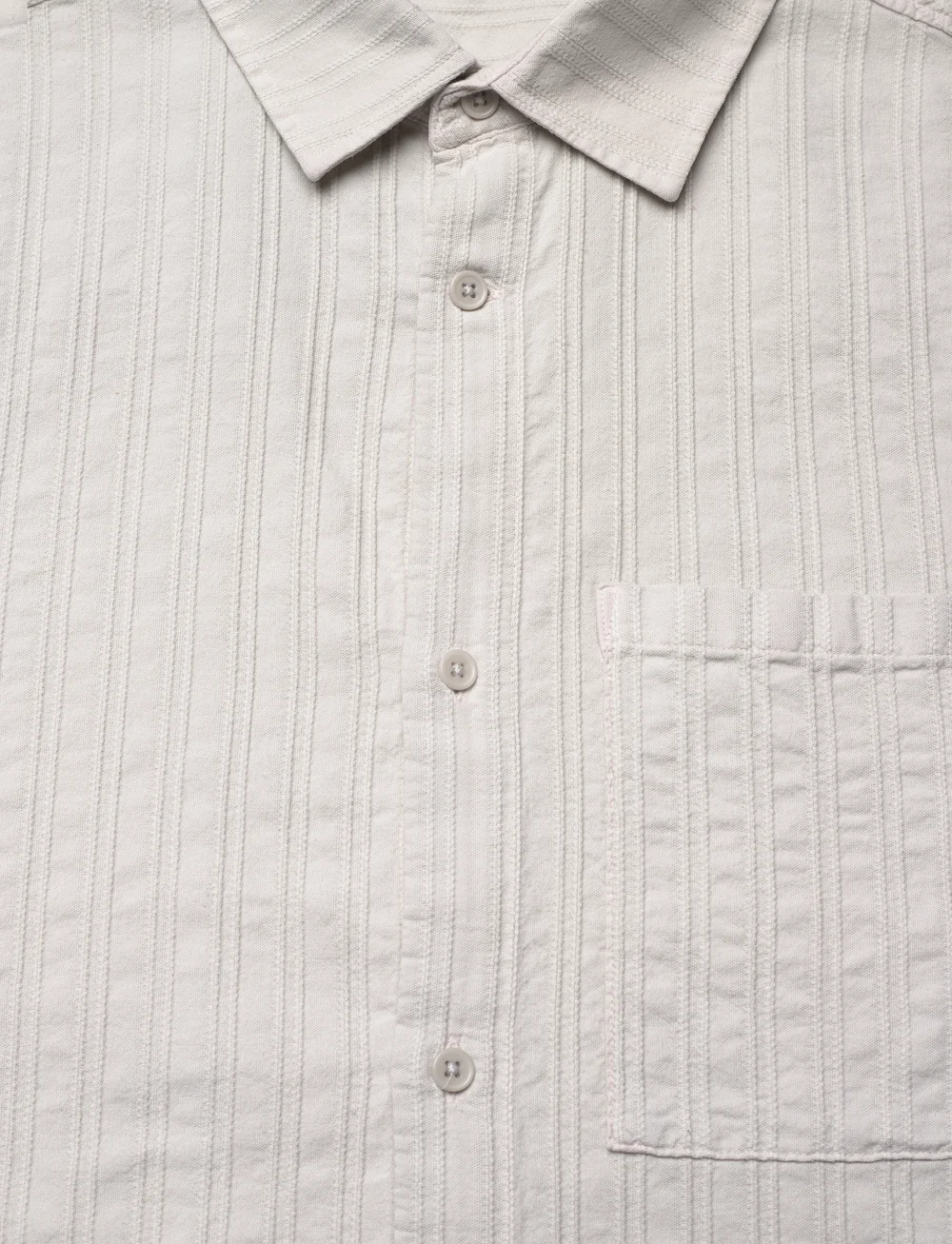 HAN Kjøbenhavn - Relaxed Striped Shirt SS - krekli ar īsām piedurknēm - light grey - 2