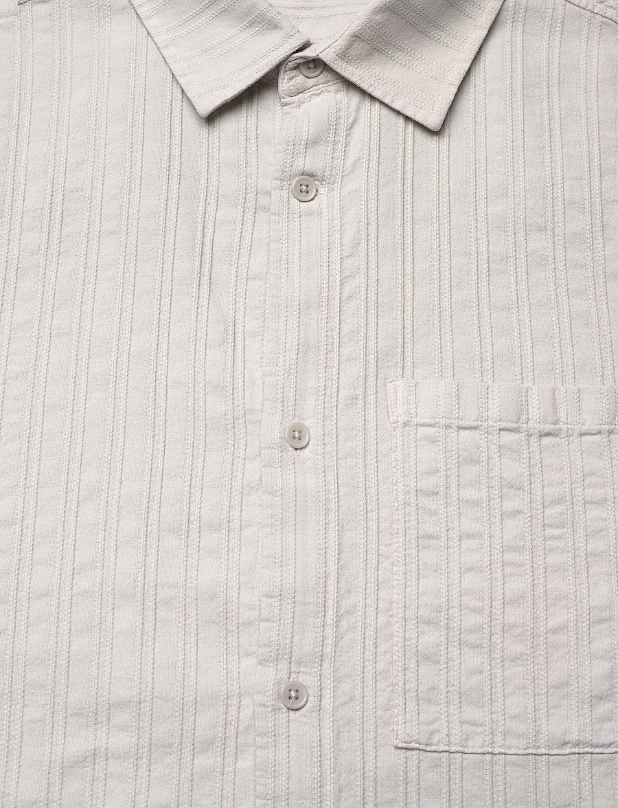 HAN Kjøbenhavn - Relaxed Striped Shirt SS - chemises à manches courtes - light grey - 2