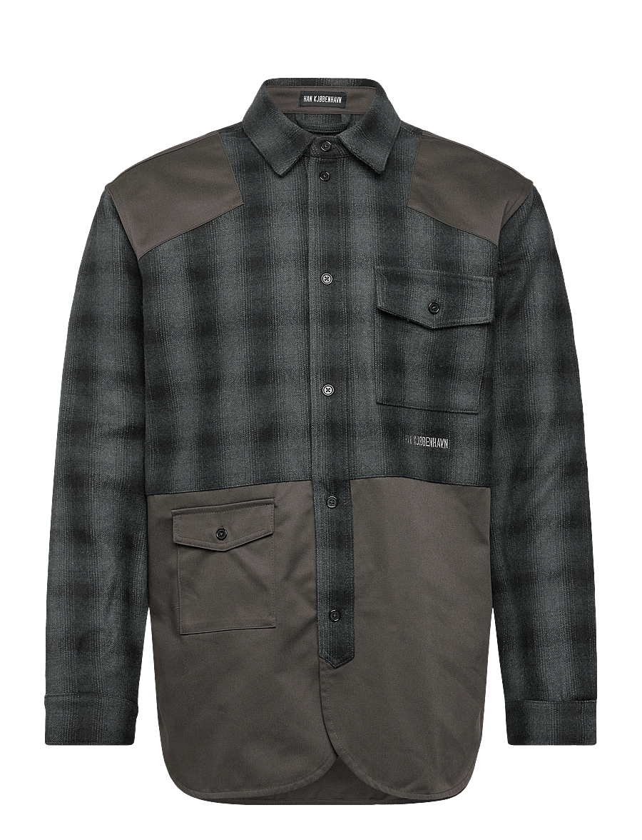HAN Kjøbenhavn - Patch Army Shirt - flanell-hemden - dark grey - 1