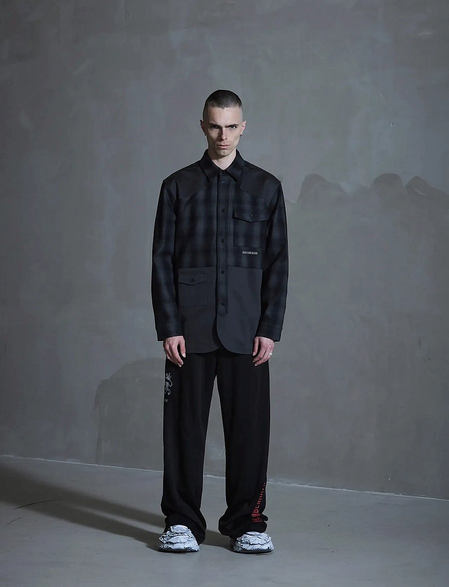 HAN Kjøbenhavn - Patch Army Shirt - flanell-hemden - dark grey - 0