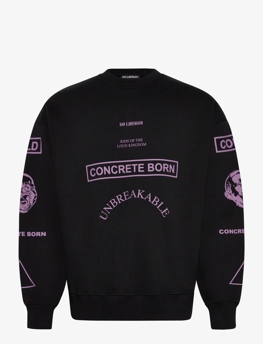 HAN Kjøbenhavn - Graphic Printed Crewneck - osta olukorra järgi - black - 0