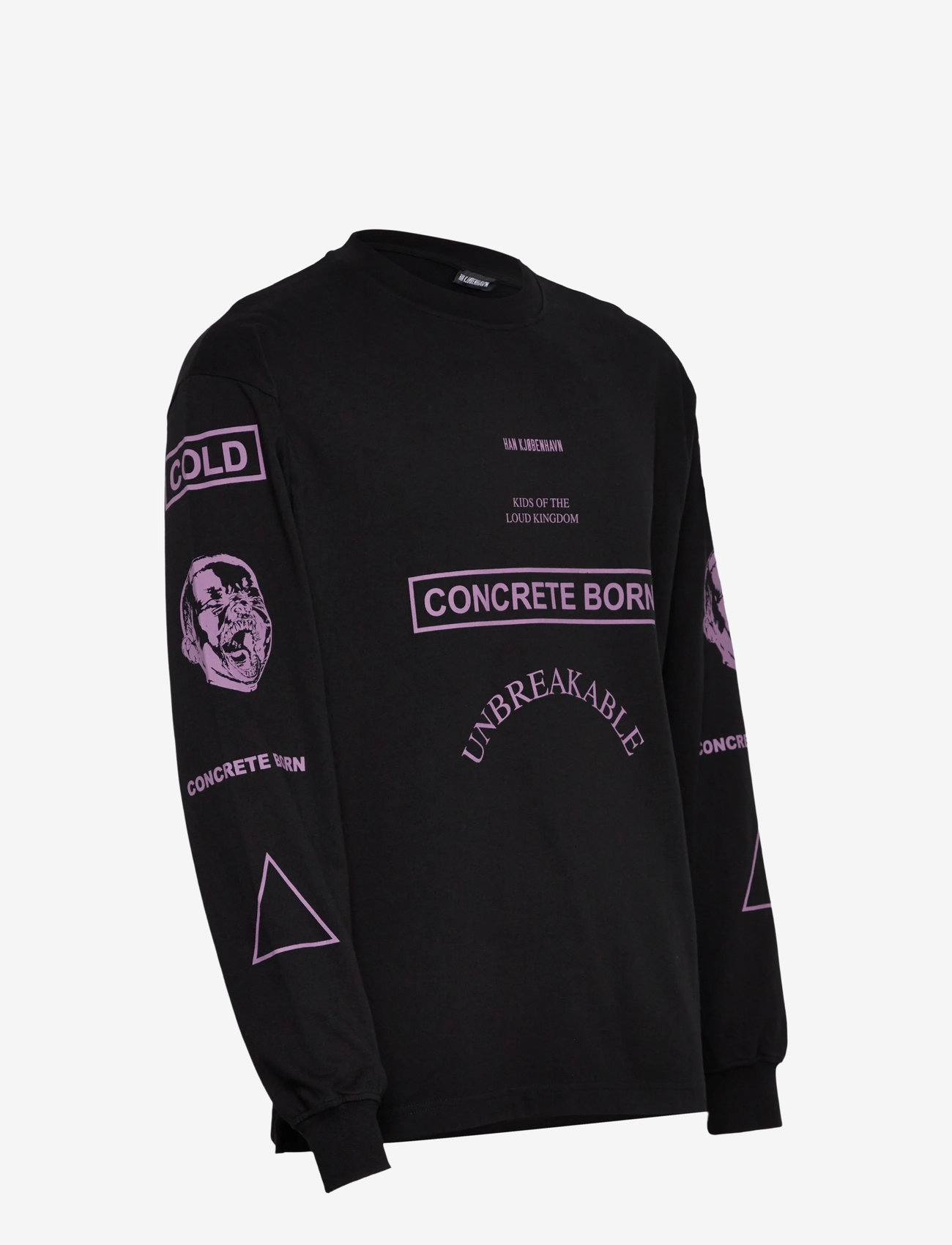 HAN Kjøbenhavn - Graphic Long Sleeve Tee - langærmede t-shirts - black - 3