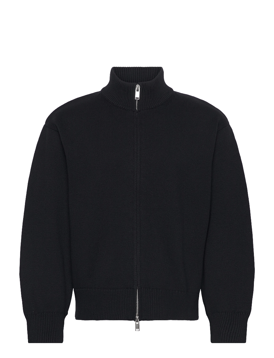 HAN Kjøbenhavn - Diamond Knit Cardigan - pullover mit durchgehendem reißverschluss - black - 1