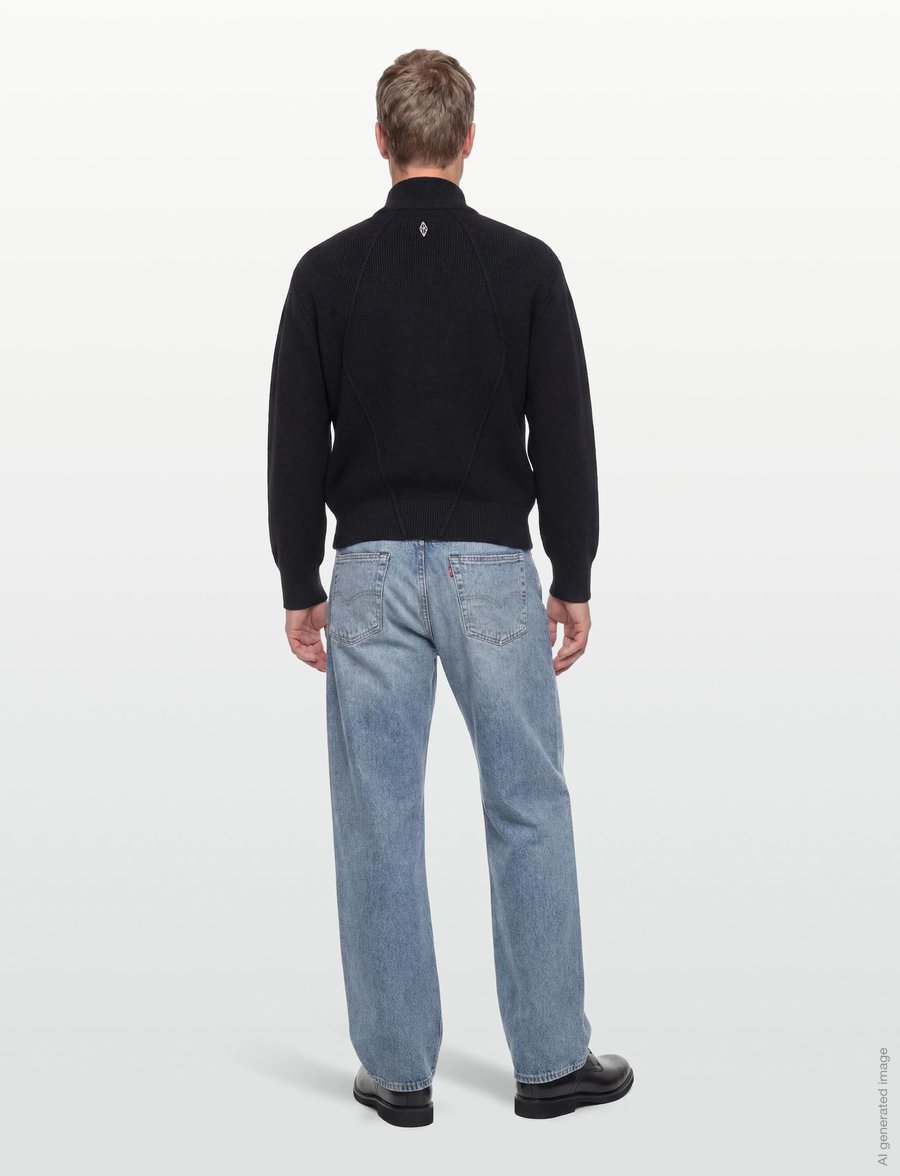 HAN Kjøbenhavn - Diamond Knit Cardigan - pullover mit durchgehendem reißverschluss - black - 4