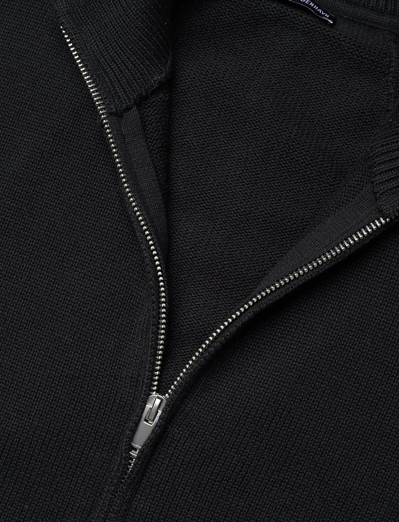 HAN Kjøbenhavn - Diamond Knit Cardigan - pullover mit durchgehendem reißverschluss - black - 2