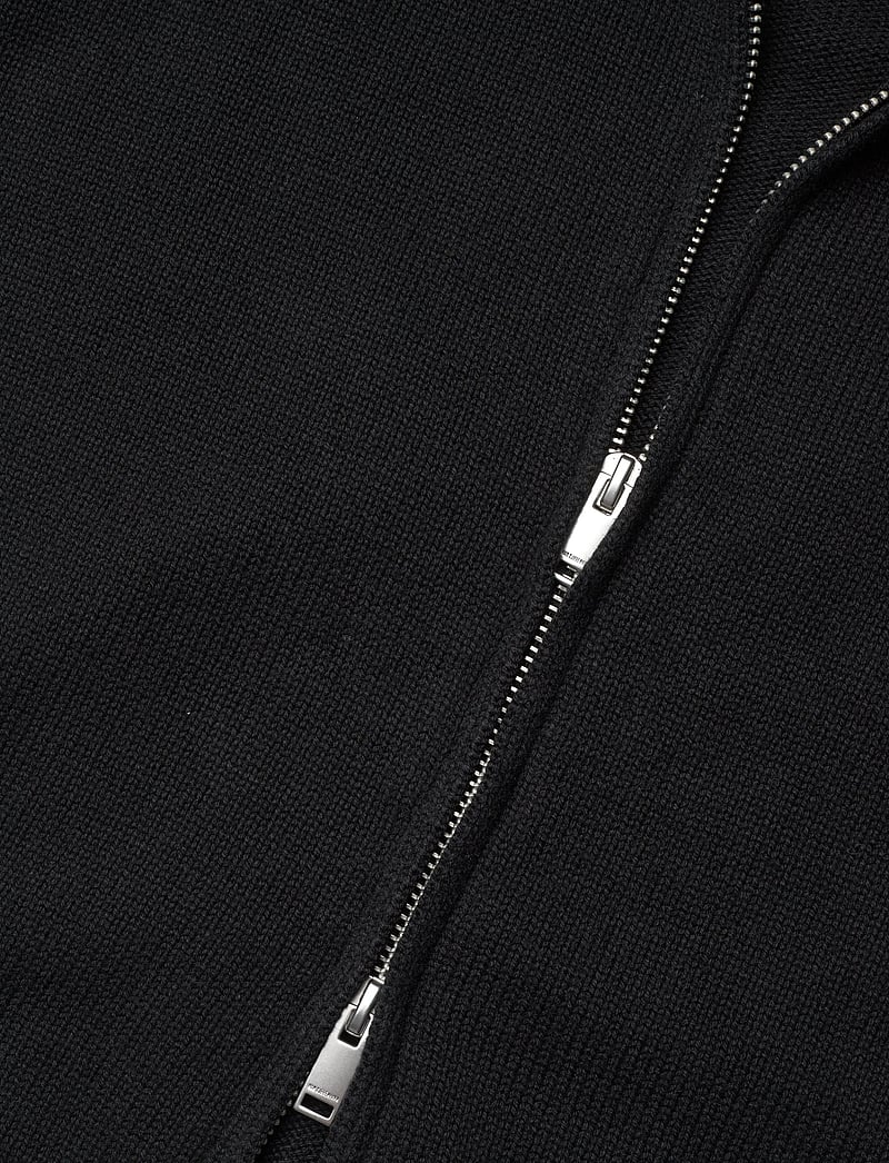 HAN Kjøbenhavn - Diamond Knit Cardigan - pullover mit durchgehendem reißverschluss - black - 3