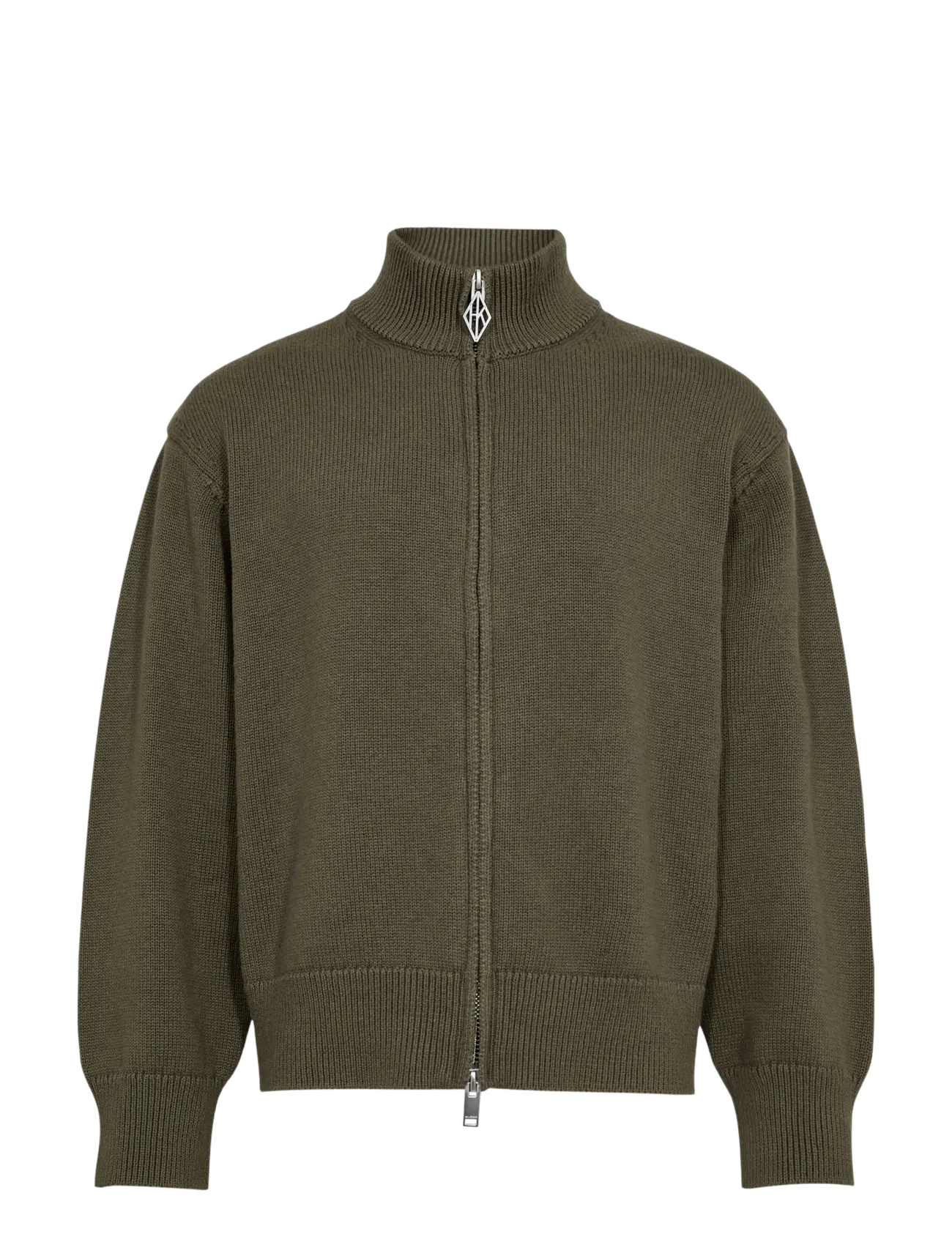 HAN Kjøbenhavn Diamond Knit Cardigan - Tøj - DEEP GREEN / khaki/green
