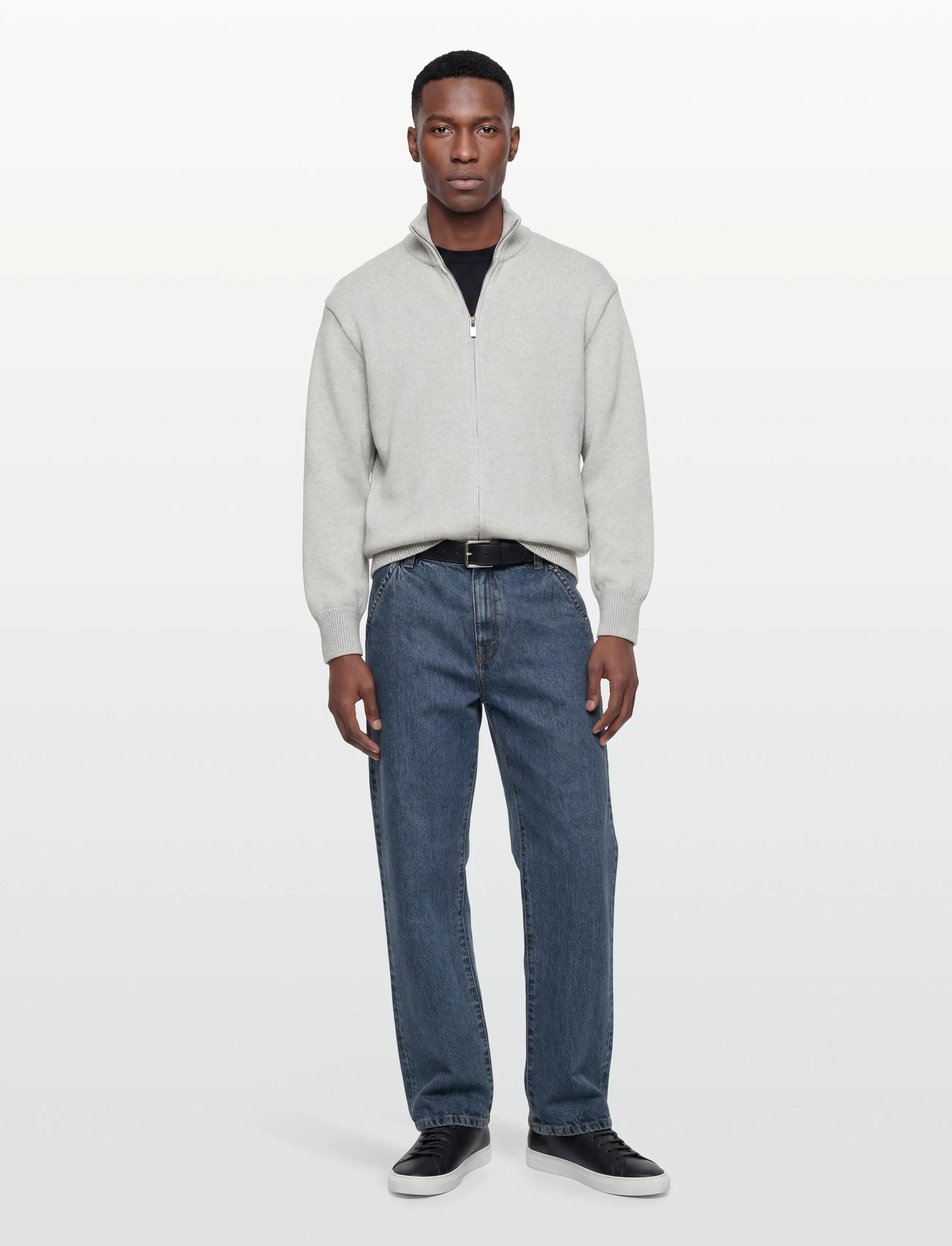 HAN Kjøbenhavn Diamond Knit Cardigan, L, Knitwear, Grau - Full Zip Jumpers, Männerswear
