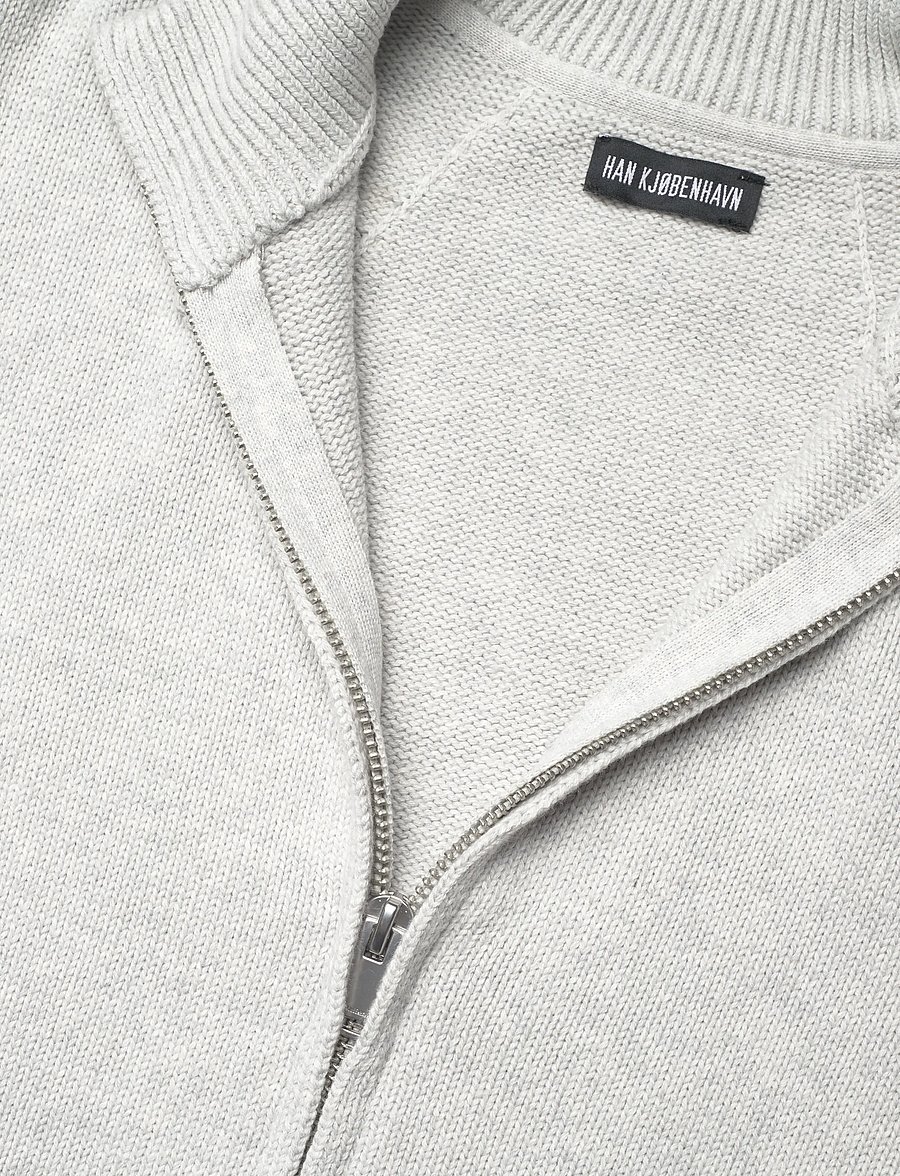 HAN Kjøbenhavn - Diamond Knit Cardigan - swetry rozpinane na zamek - grey melange - 5
