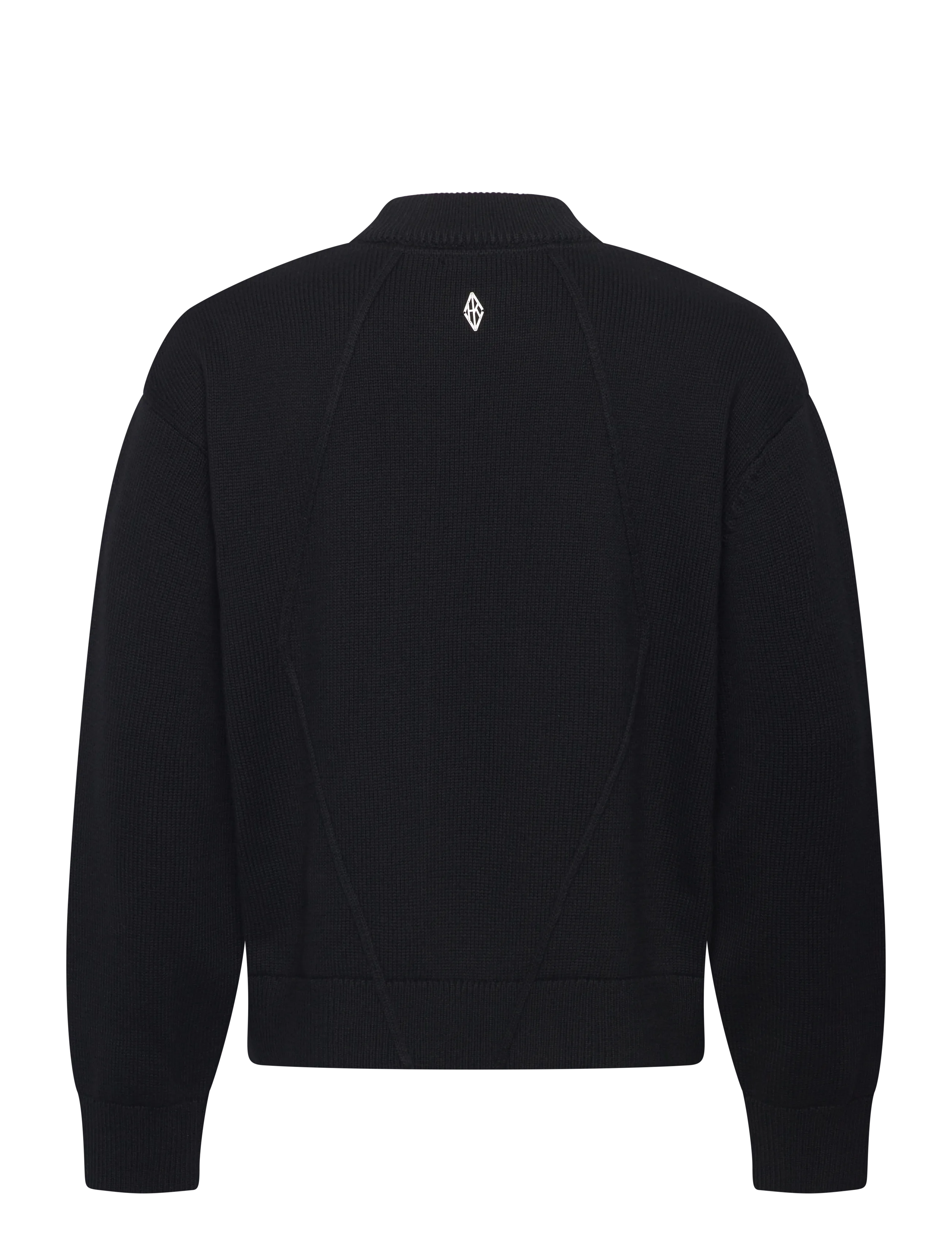 HAN Kjøbenhavn - Diamond Knit Sweater - knitted round necks - black - 2