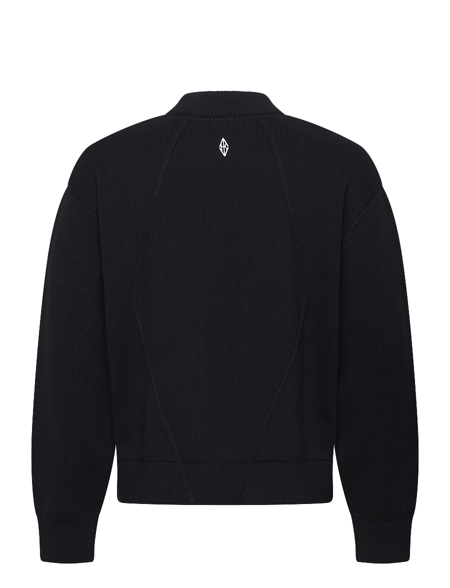 HAN Kjøbenhavn - Diamond Knit Sweater - rundhalsad - black - 2