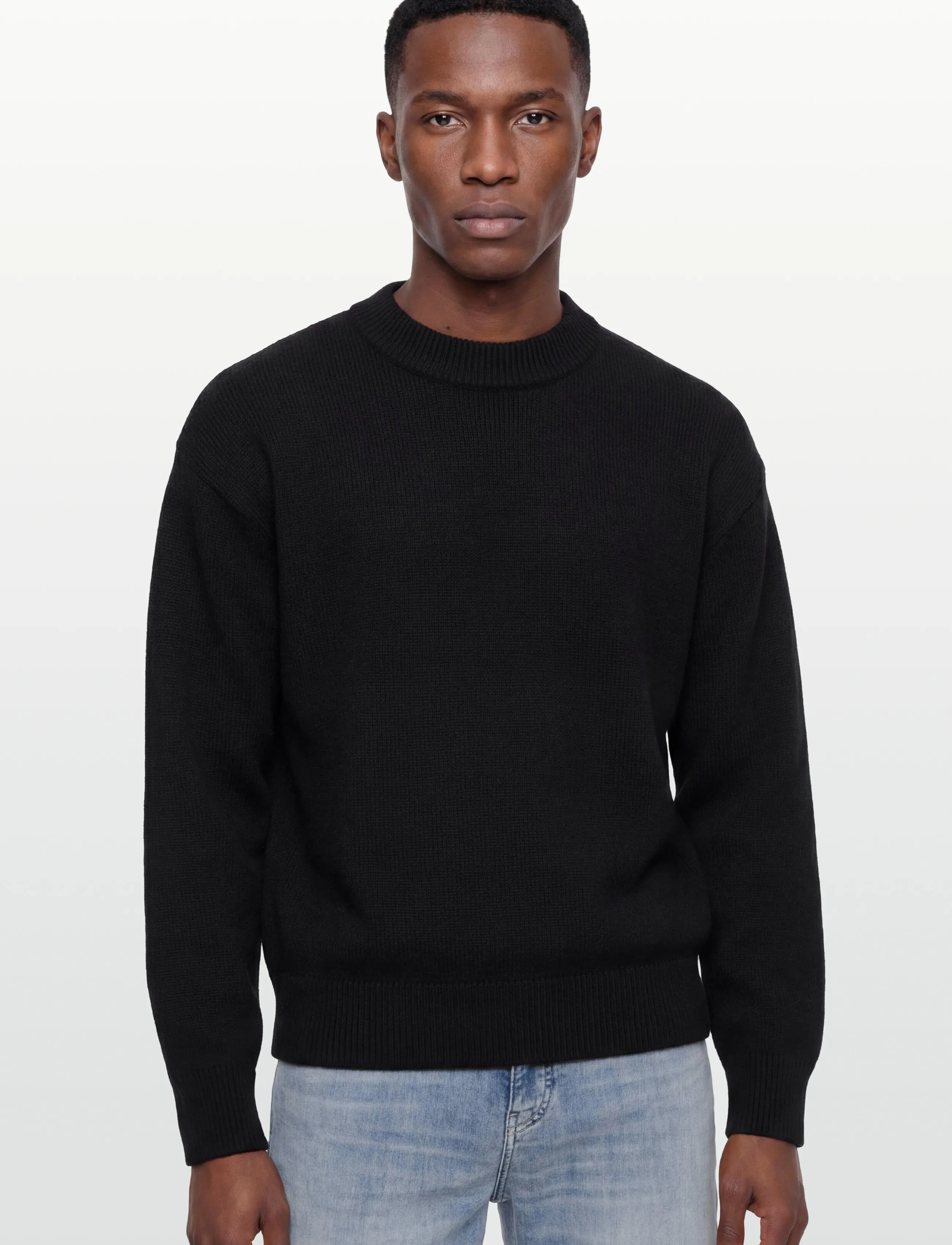 HAN Kjøbenhavn - Diamond Knit Sweater - knitted round necks - black - 3
